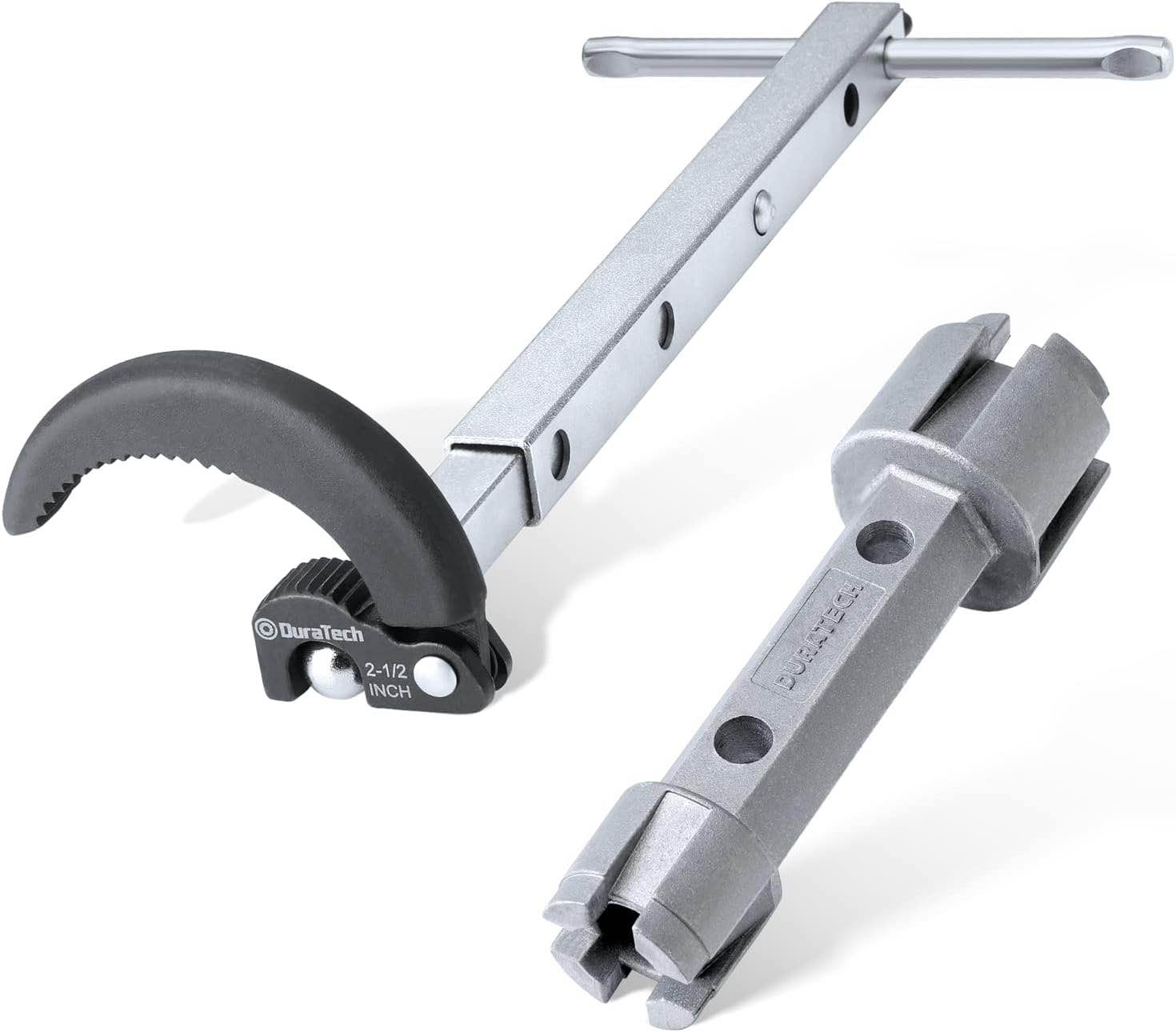 DURATECH 10"-17" Telescoping Basin Wrench with 1-3/8" to 2-1/2" Large Jaw Capacity & Tub Drain Remover Wrench Aluminum Alloy Drain Removal Tool, Dual Ended