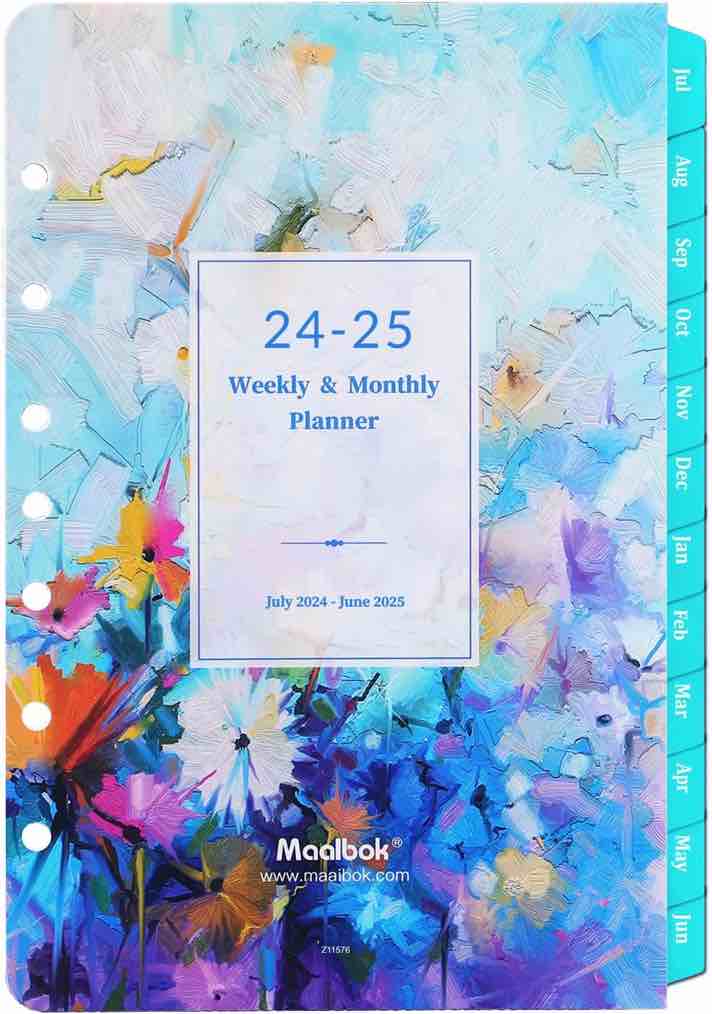 2024-2025 Planner Refills - 7 Holes Punched, Planner Refills 2024-2025, Jul. 2024 - Jun. 2025, 2024-2025 Weekly & Monthly Planner Refills, A5 Planner Refills, 5.5'' × 8.5'', A5 Planner Inserts