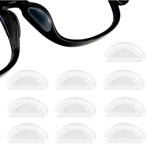 1mm Eyeglass Nose Pads, Glasses Nose Pad, 5 Pairs Ultra-Thin Adhesive Glasses Nose Grips Non Slip, Silicone Eyeglass Nose Pads Anti Slip, Nose Pads for Glasses Sunglasses Eye Wear(Clear)