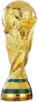 2022 World Cup Trophy Real Size, World Cup Trophy Replica, Resin Soccer Collectibles, World Series Trophy, Sports Fan Trophy Gold Bedroom Office Desktop Decor (5.1 Inches)