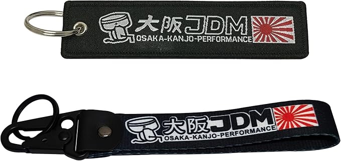 1pc Polyester Keychain Japan Car Racing JDM Style Osaka Kanjo Kanjozoku Tribe Racing Street Loop Speed Circuit Ground Gift Man Auto Parts Key Ring Accessories