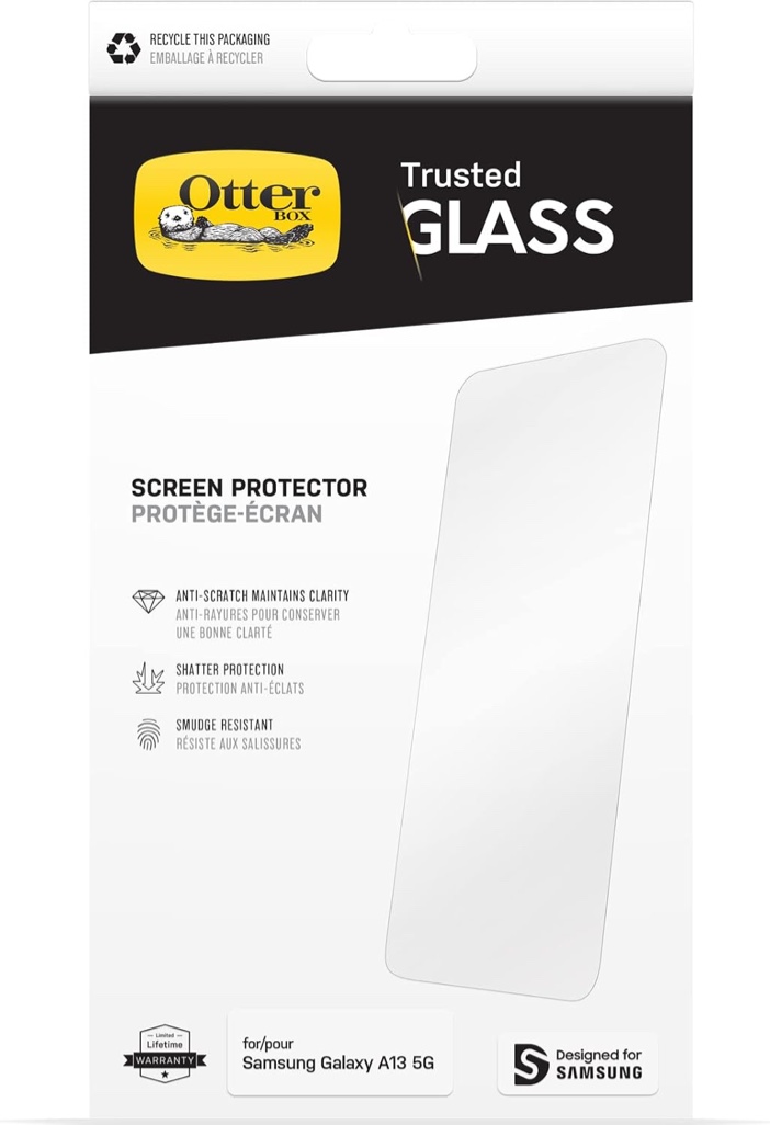 OtterBox TRUSTED GLASS Screen Protector for Samsung Galaxy A13 5G - CLEAR (GEN 2)