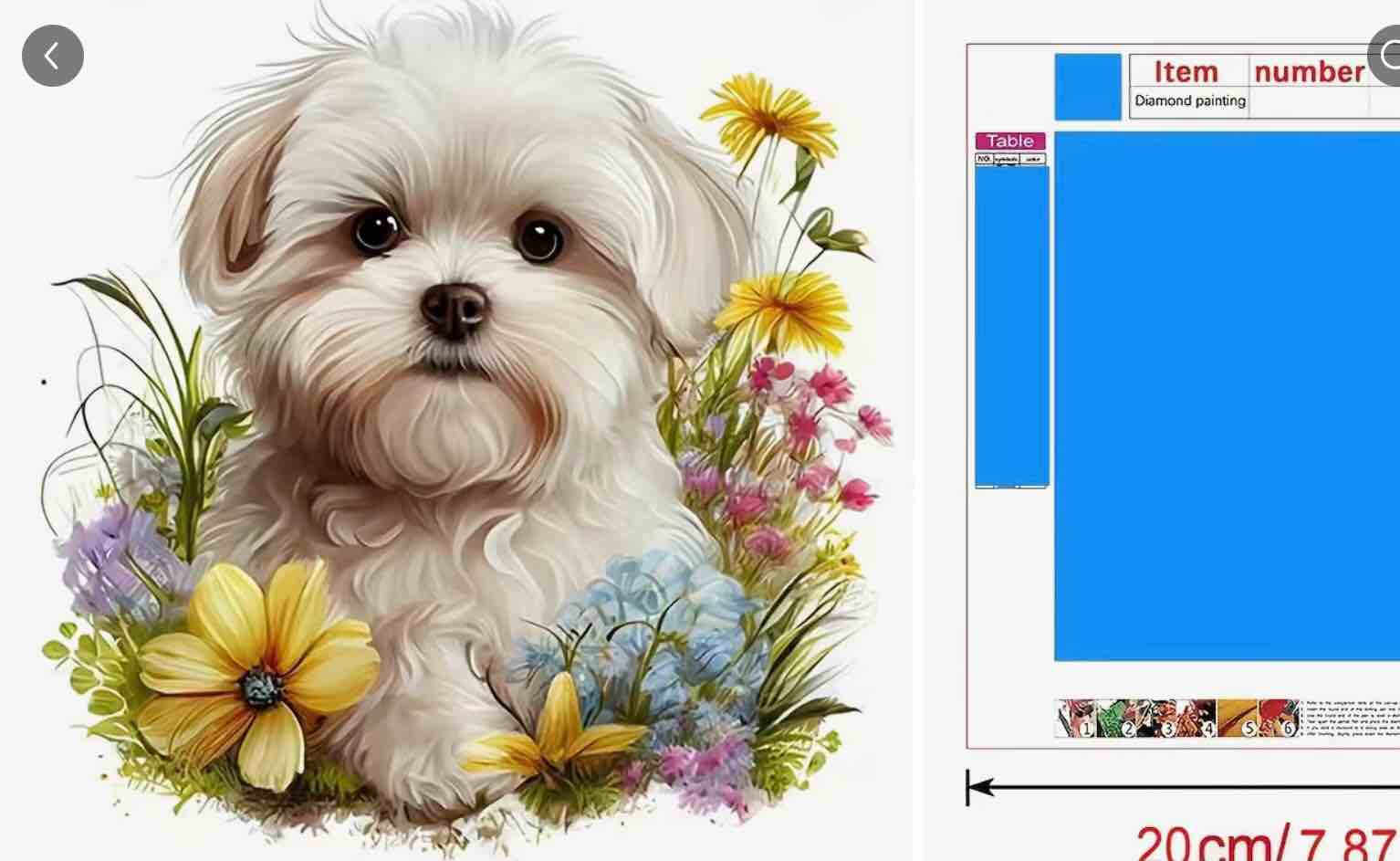 1pc 5D DIY Artifical Diamond Painting Cute Dog Full Drill Cartoon Diamond Embroidery Full Set Picture Rhinestone Home Decor, 20*20cm/7.87inx7.87in