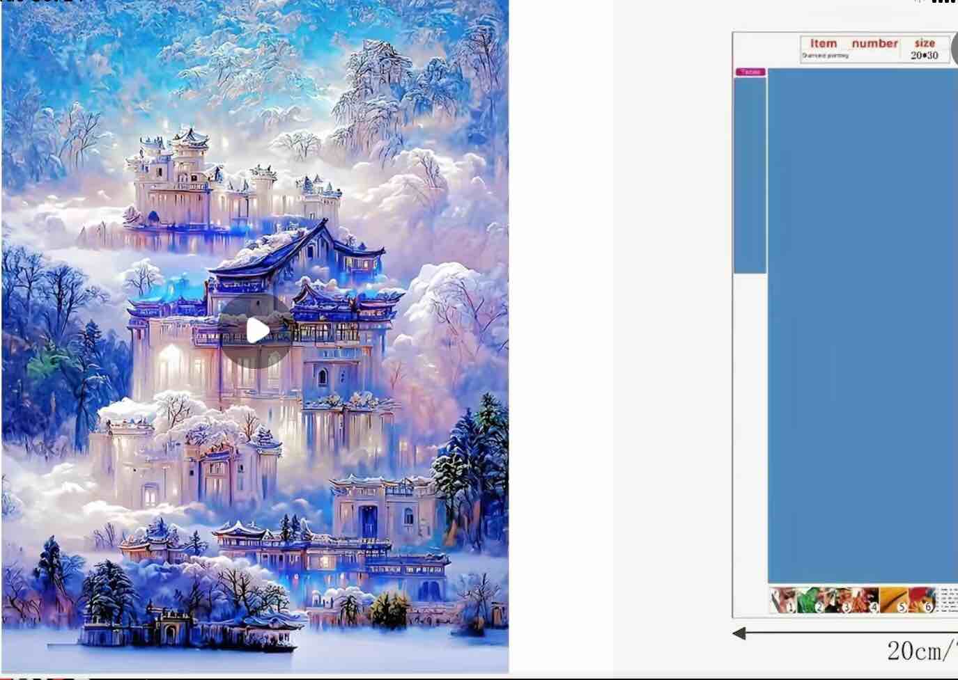 1pc 5D Artificial Diamond Painting Set Beautiful Castle Suitable For Beginners, Adult Handmade, Living Room, Indoor Decorative Painting Set 7.88*11.8in