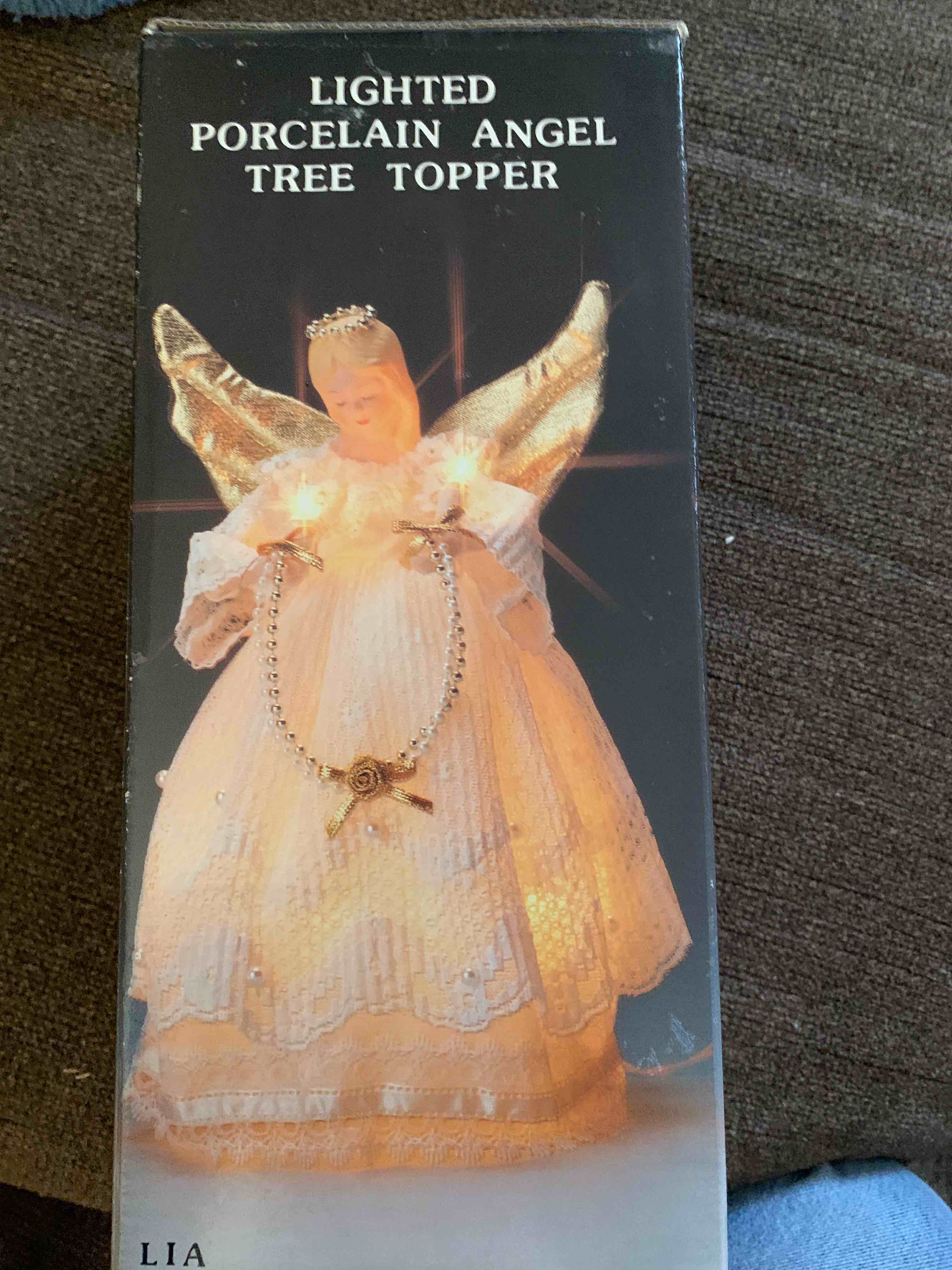 Lighted Porcelain Angel Tree Topper 