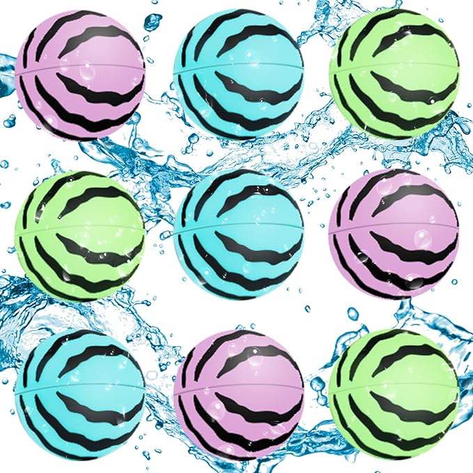 Reusable Water Balloons for Kids - Water Balloons Summer Toy Water Toy for Boys Girls - Pool Beach Outdoor Water Fight Games - Silicone Refillable Water Balloons
