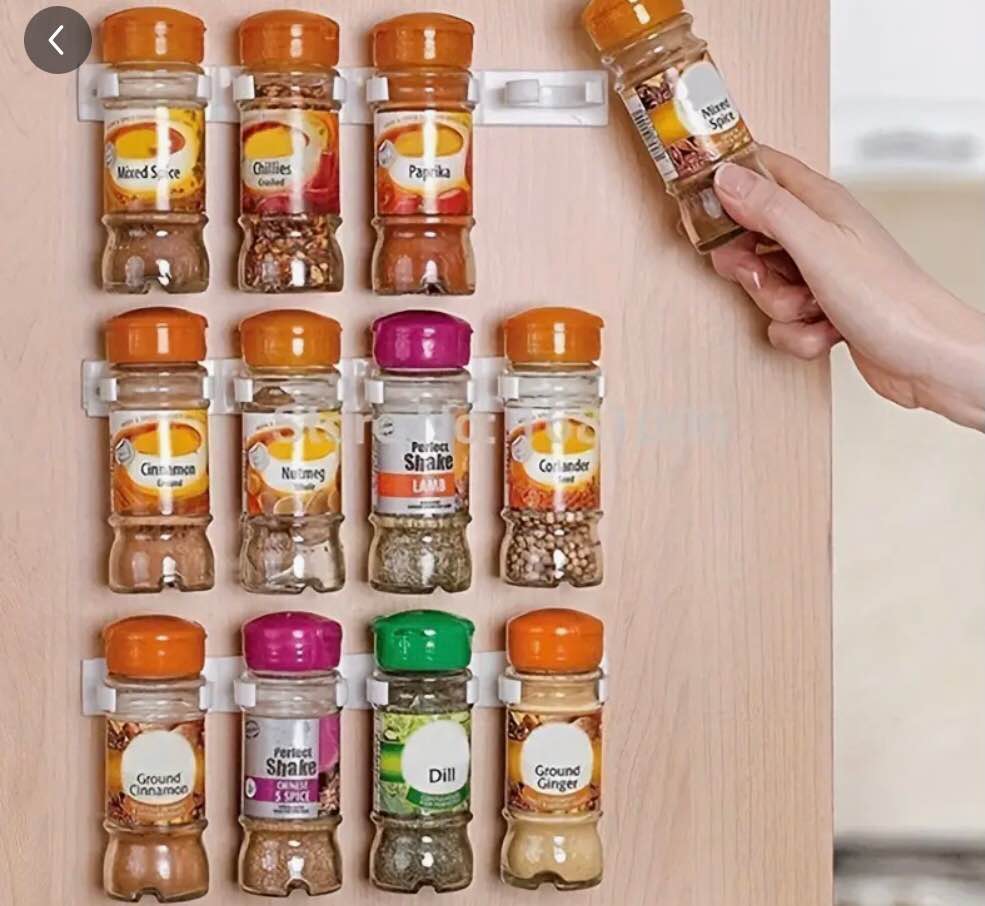 20pcs Jar Spice Gripper Clip Strips For Kitchen Universal Spice Rack, Adhesive Spice Racks Gripper Clips Strips, Hanging Spice Rack Gripper Clips, Kitchen Accessories