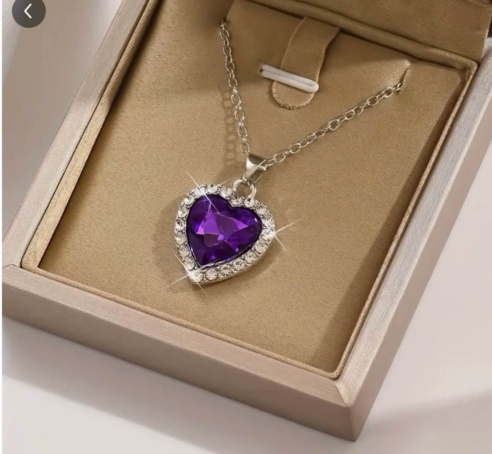 Heart Pendant Necklace Elegant Rhinestone Crystal Party Jewelry Bridal Engagement Wedding Accessories