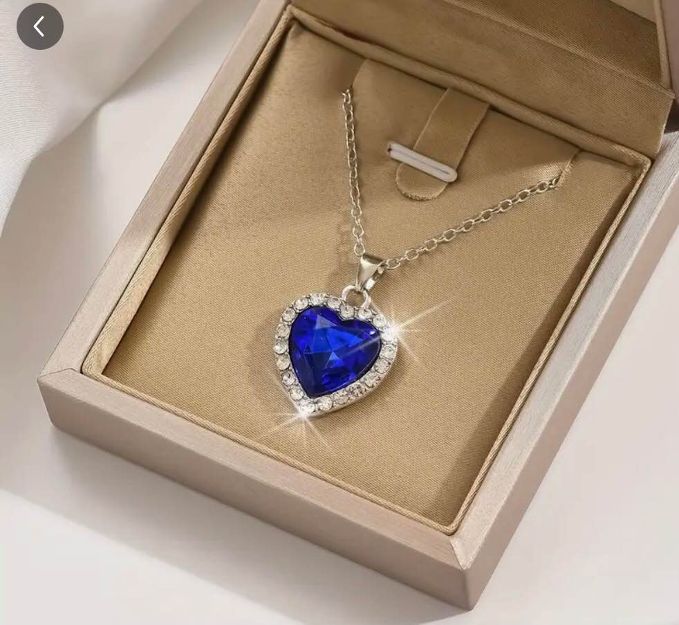 Heart Pendant Necklace Elegant Rhinestone Crystal Party Jewelry Bridal Engagement Wedding Accessories