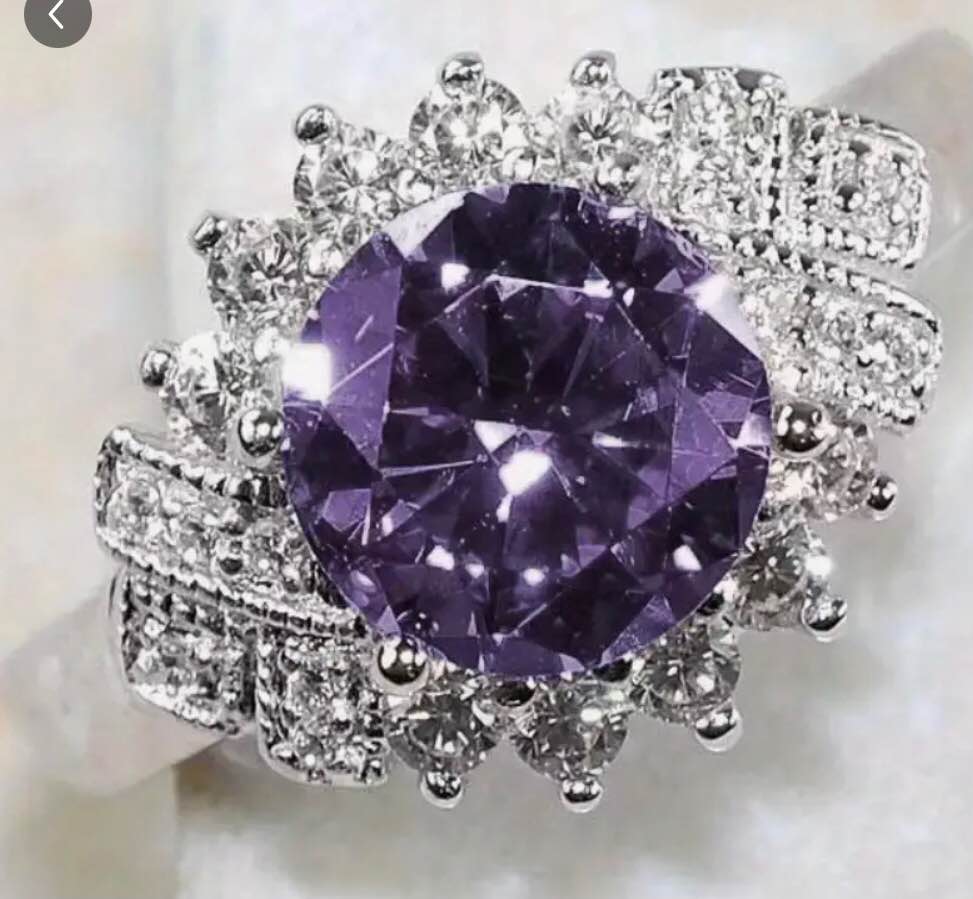 1pc Shiny Elegant Artificial Gemstone  Ring, Anniversary Gift