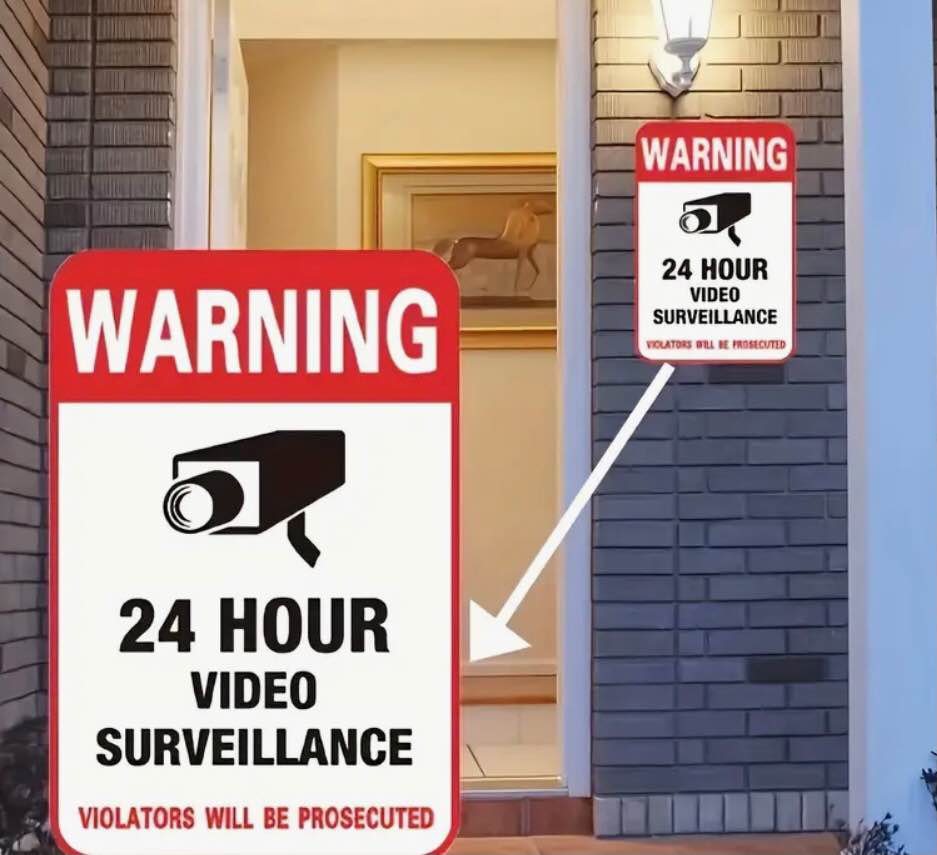5 PC Video Camera System Warning Sign, Conspicuous Wall Sticker, Surveillance Monitor Decal Public Area Home Security Supplies