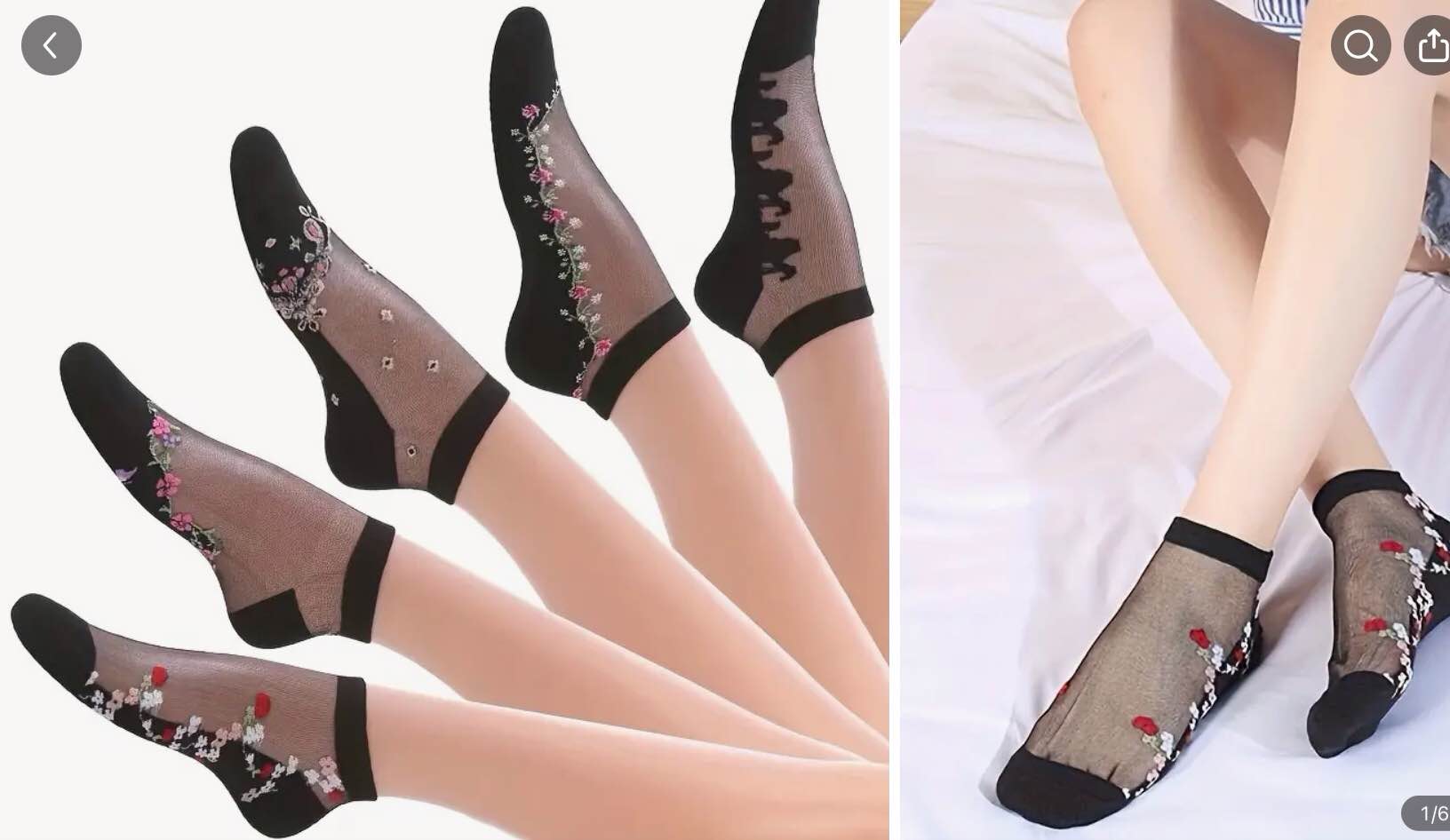 5 Pairs Floral Pattern Socks, Casual & Breathable Ankle Socks, Women's Stockings & Hosiery