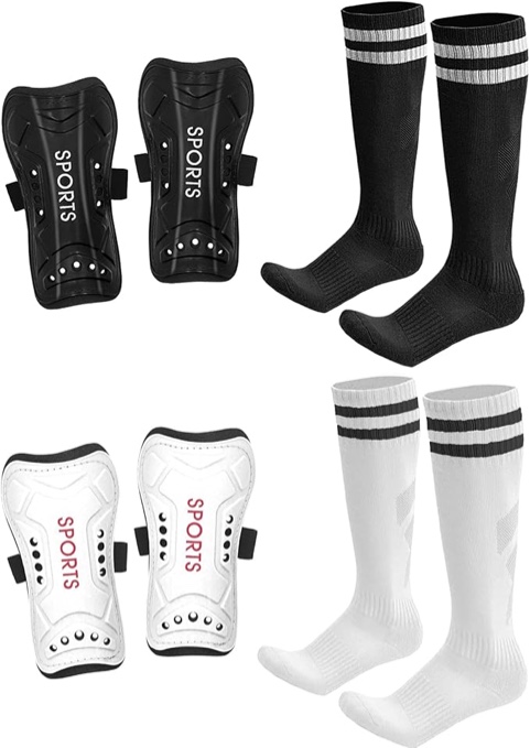 Soccer Shin Guards Toddler Kids Youth, Shin Pads and Long Soccer Socks for 3-15 Years Old Boys and Girls for Football Games, Lightweight and Breathable Soccer Equipment