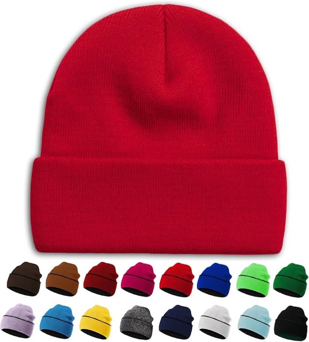 ZOORON 1Pack Unisex Reversible Beanie for Men Women Men's Warm Winter Hats Knit Cuff Beanie Cap,Reversible Double-Side-Wear