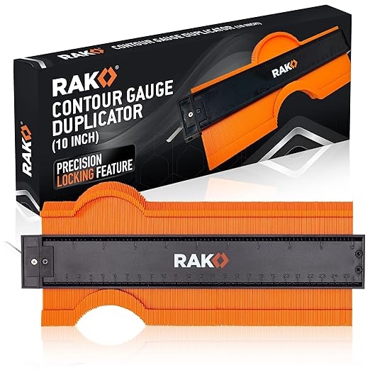 RAK Contour Gauge - Birthday Day Gifts for Dad - 10 Inch Edge Profile Measuring Tool with Lock - Adjustable Irregular Shape Outline of Flooring, Laying Tile, Woodwork, Construction