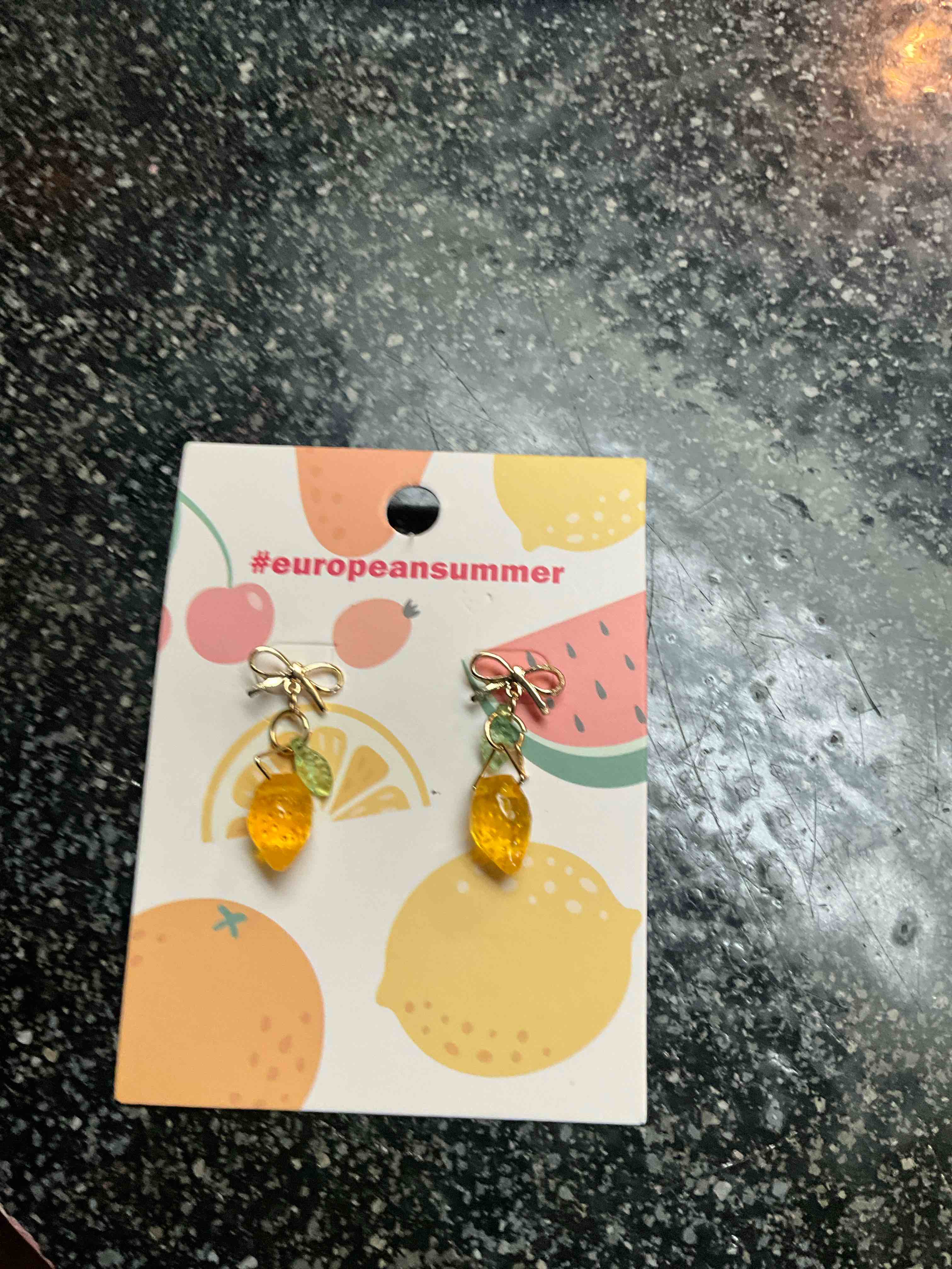 Earrings - Golden Lemon Dangles 