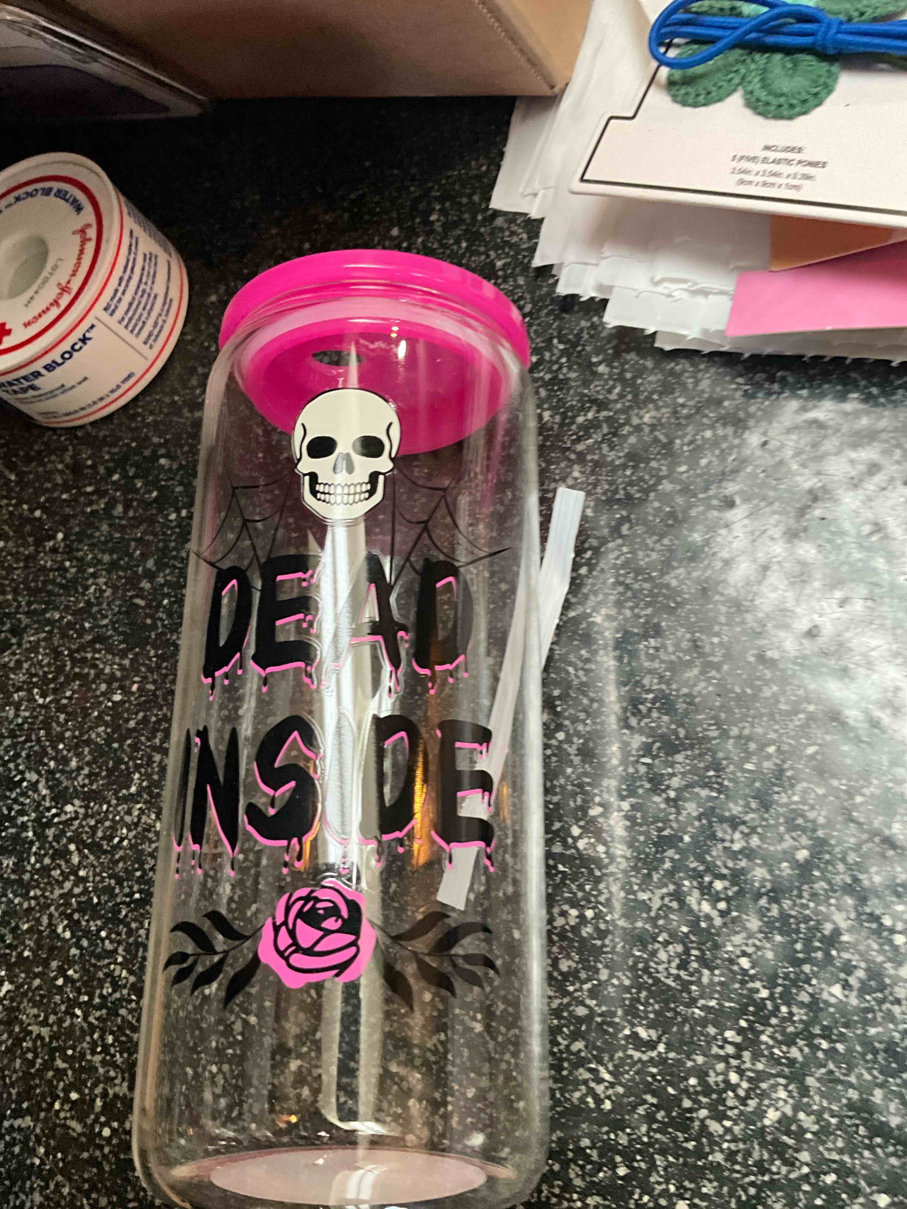 Halloween - 20 oz - Glass Tumbler (with lid no straw)