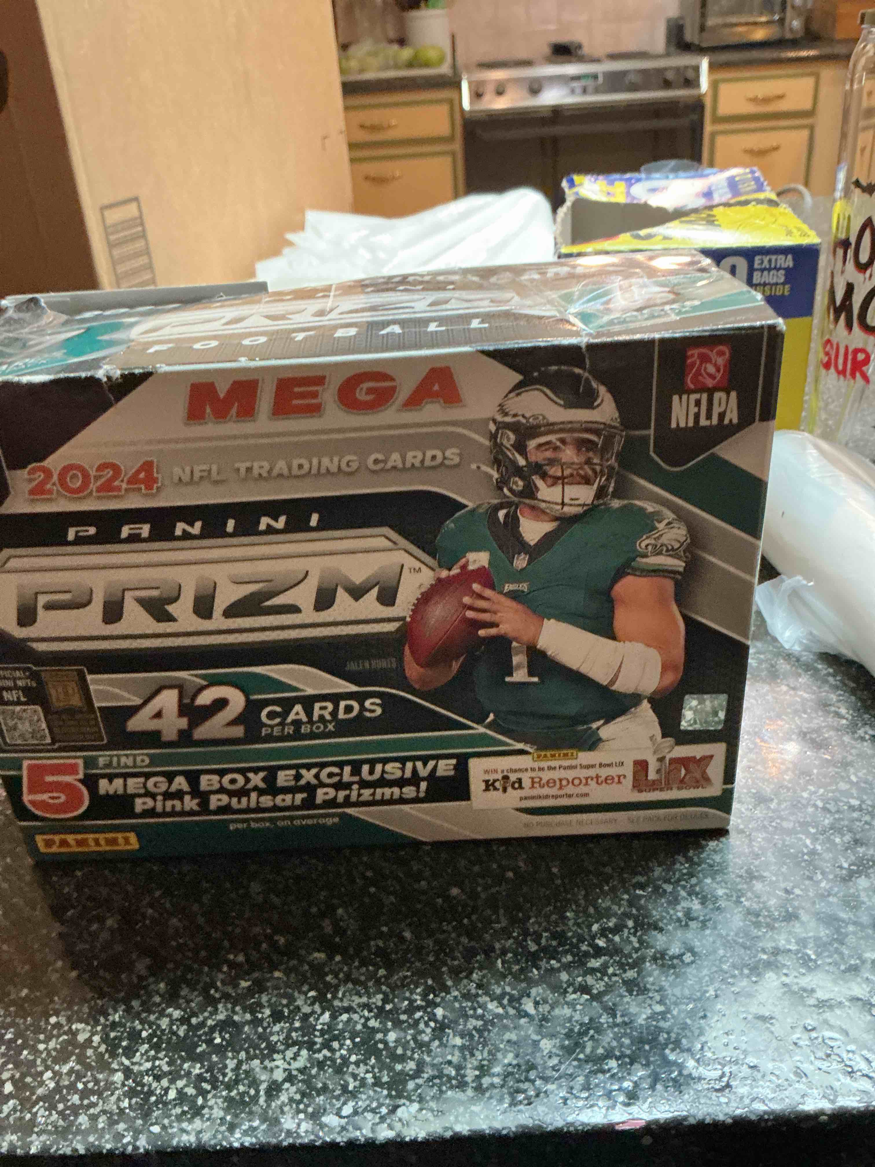 Mega 2024 NFL Trading Cards 42 Cards Per Box  7 Cards Per Pack 6 Packs Per Box 