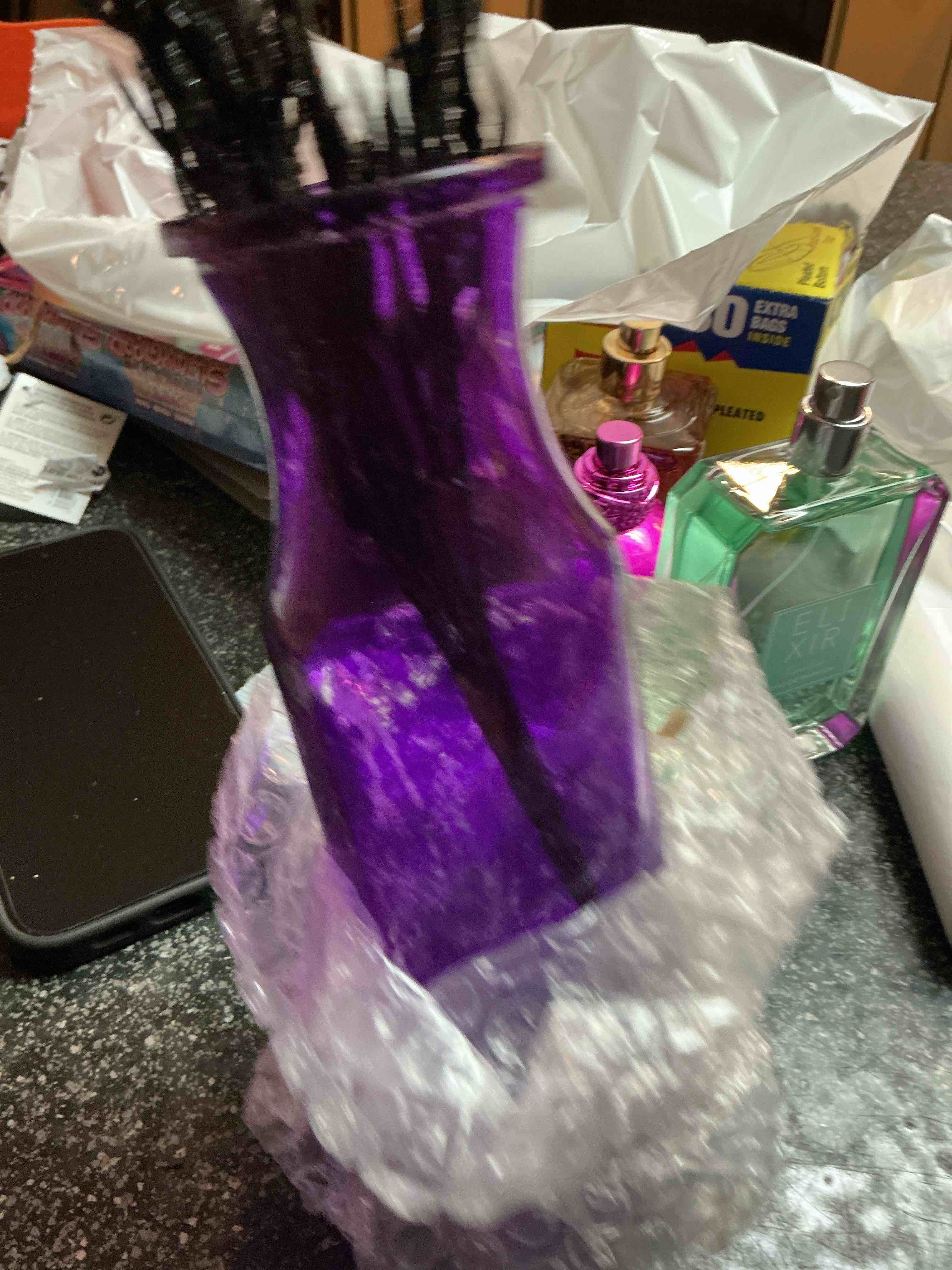 Purple Halloween Scary Vase 