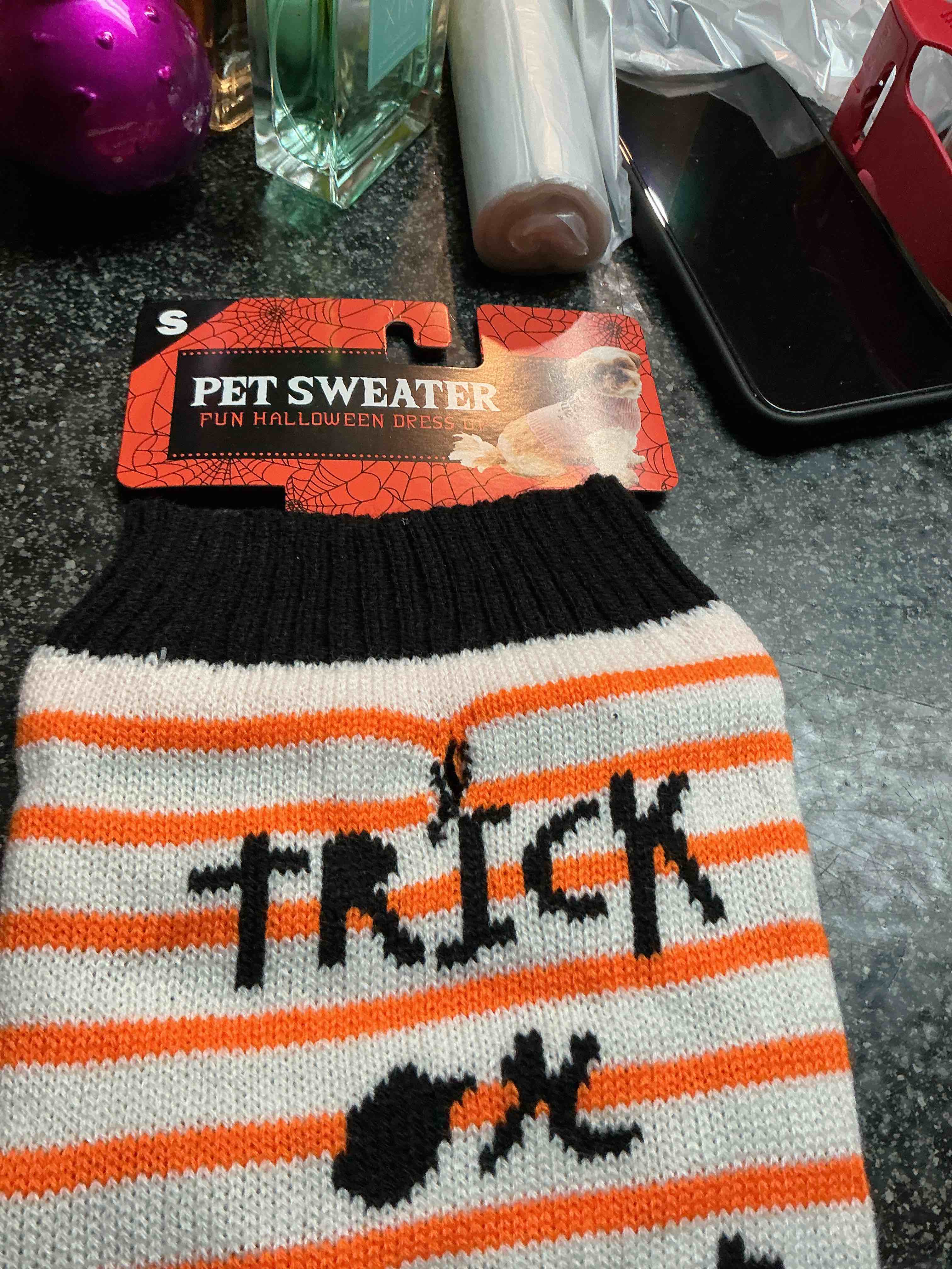 Pet Sweater Fun Halloween Dress Up  Size S 