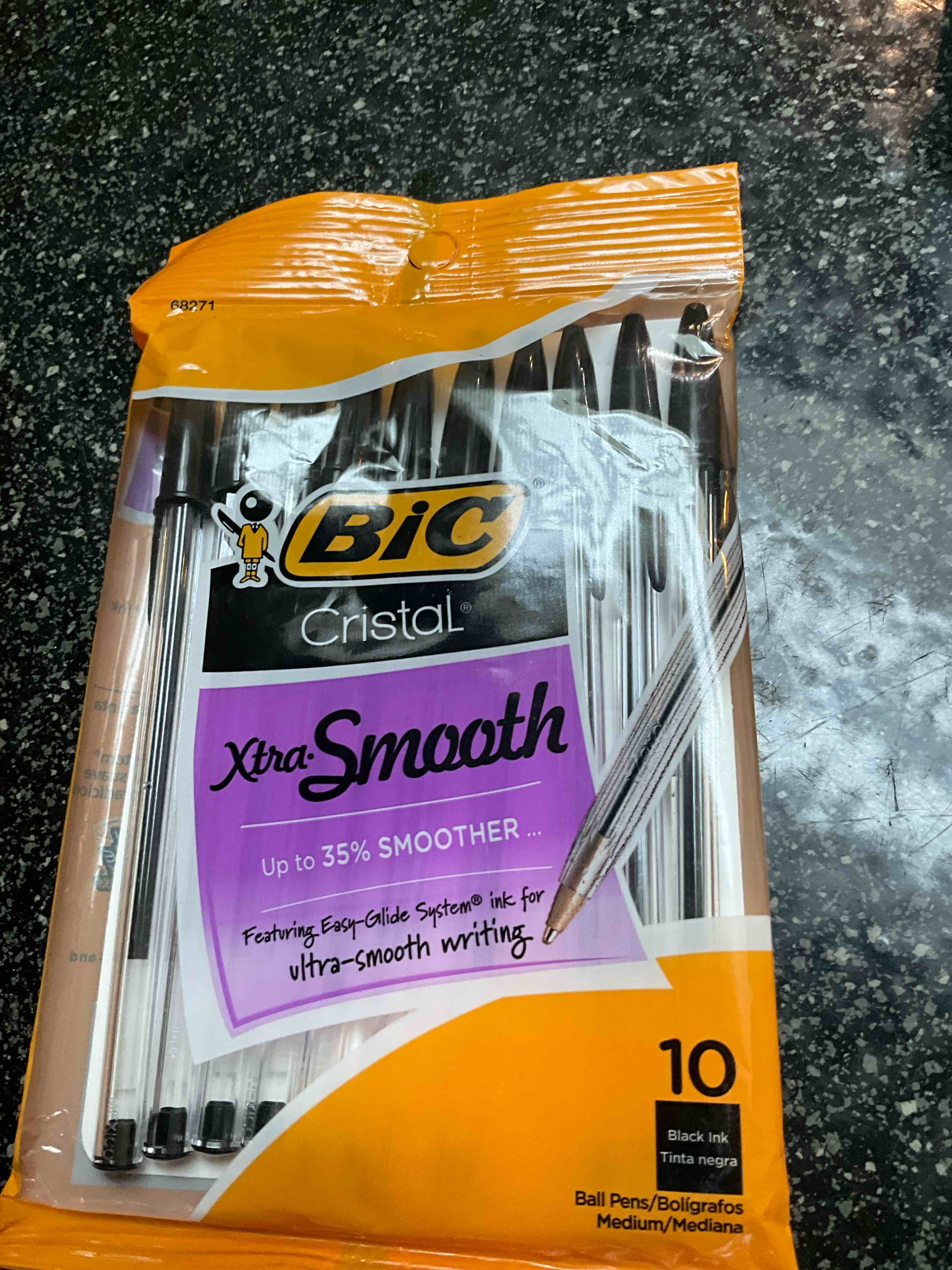 Bic 830864 BIC Cristal Original 1.0 mm Ball Pen Pack of 10,Black Packaging may Vary