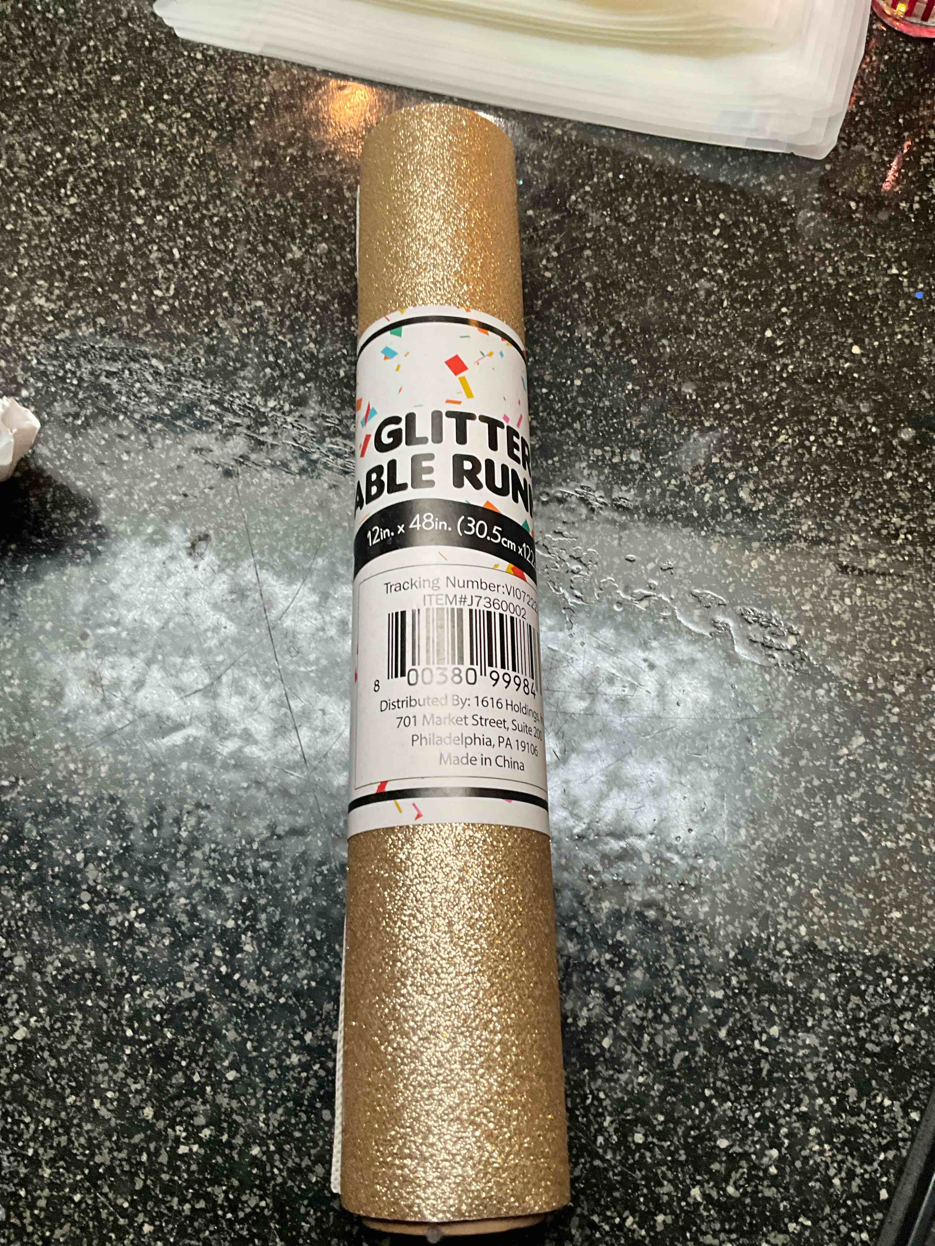 glitter table runner - 12 x 48 - gold 