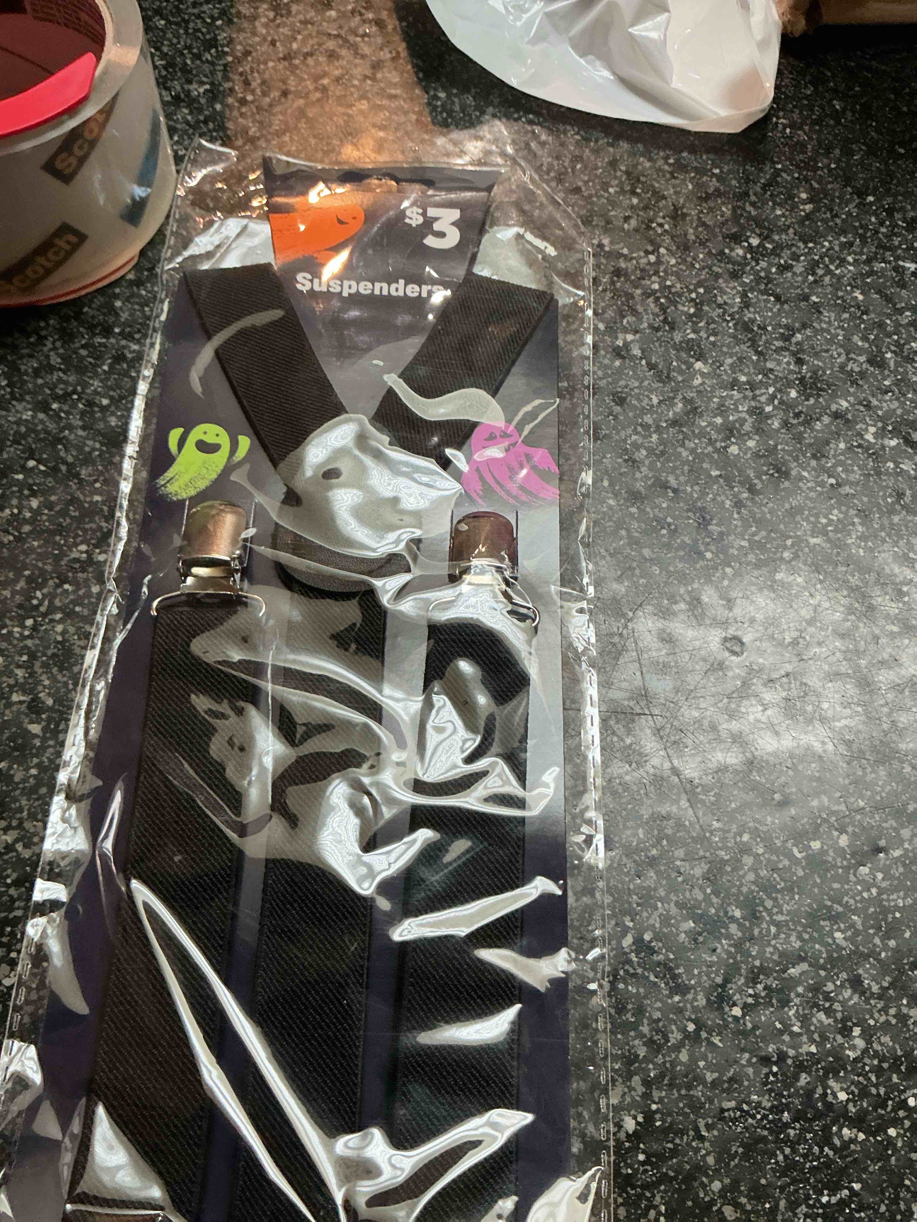 Halloween Black Suspenders  