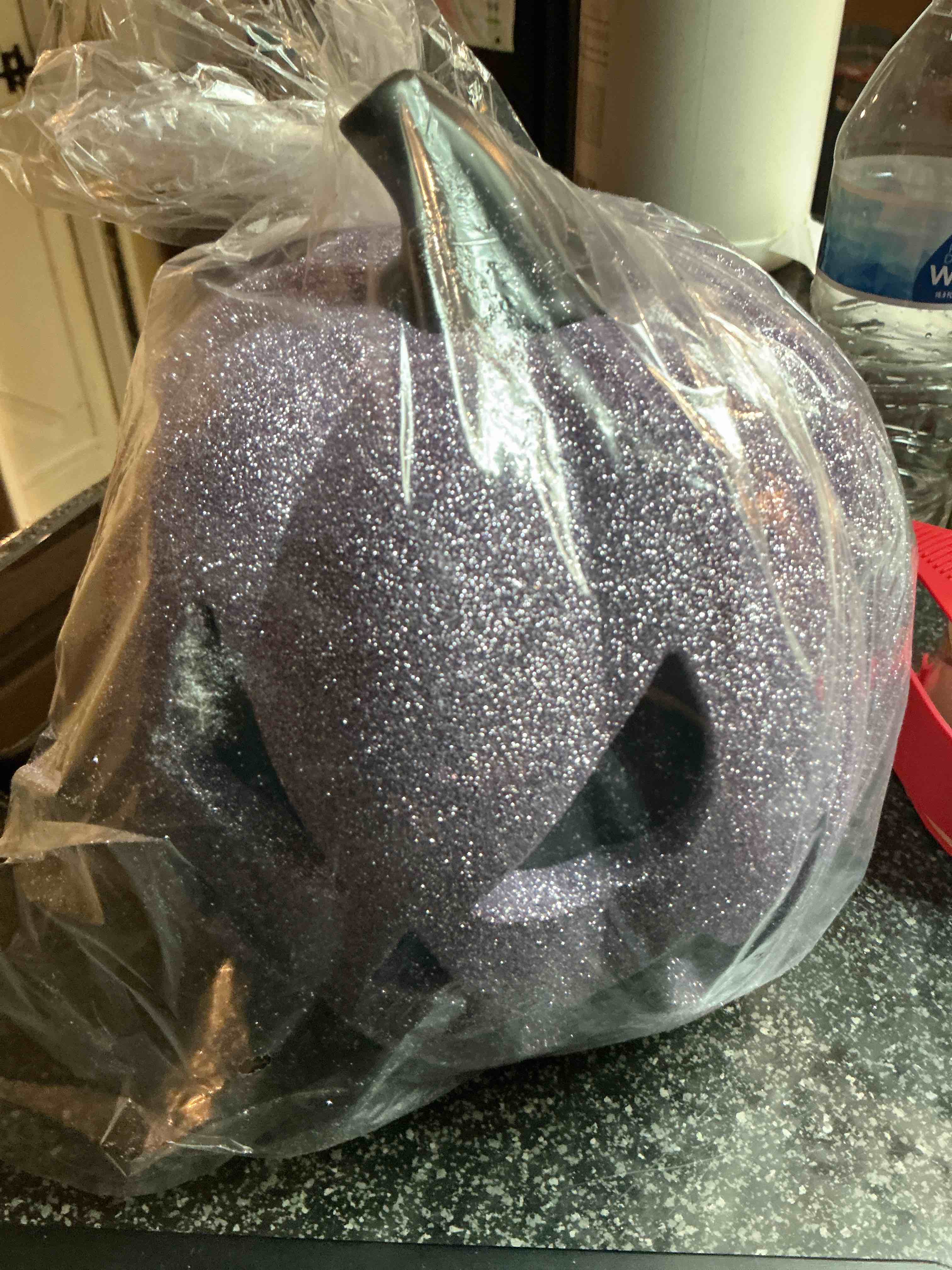 Purple Glitter LED Light Up Pumpkin