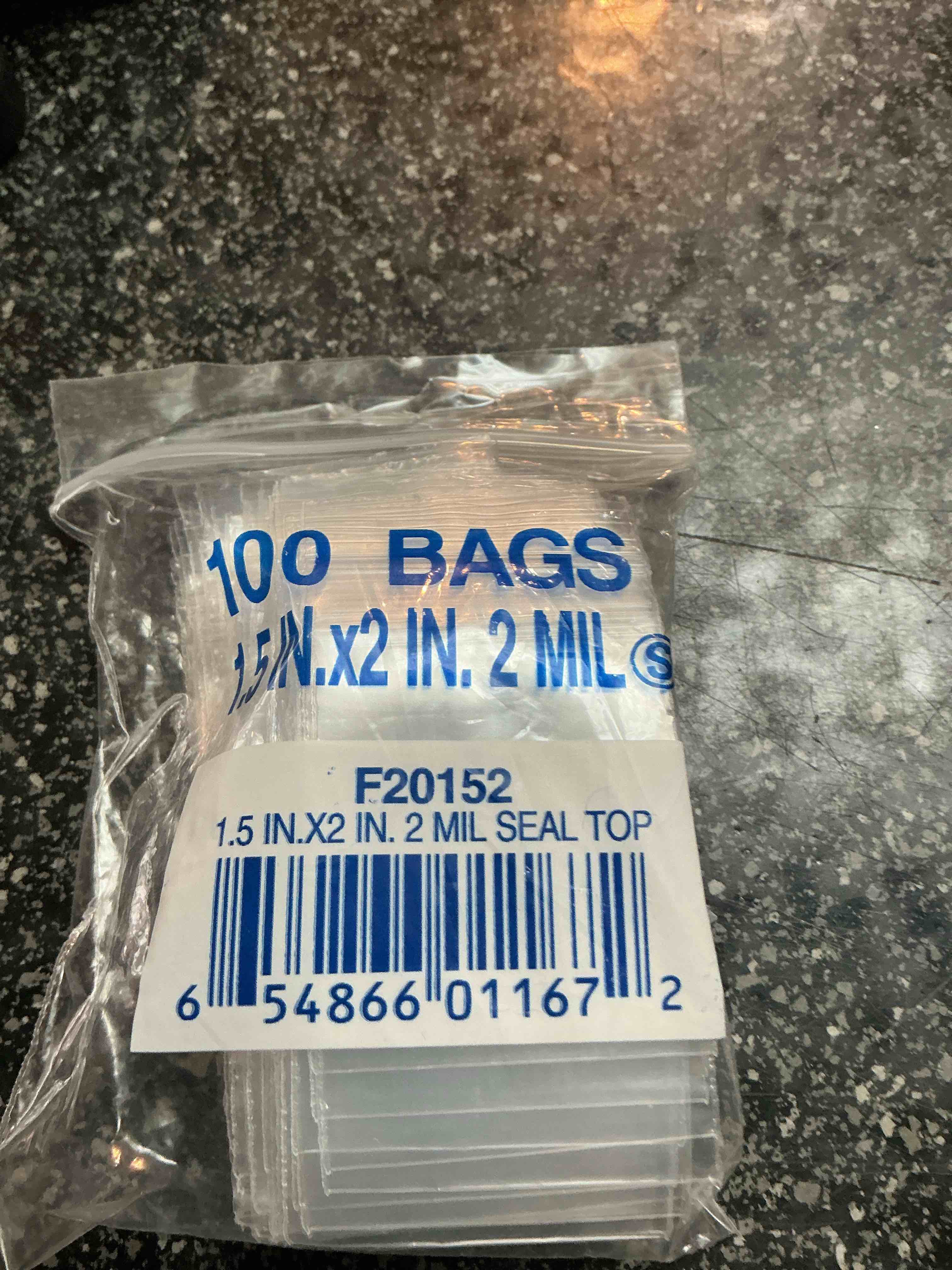 100 Bags Size Is 1.5 “ X 2” 