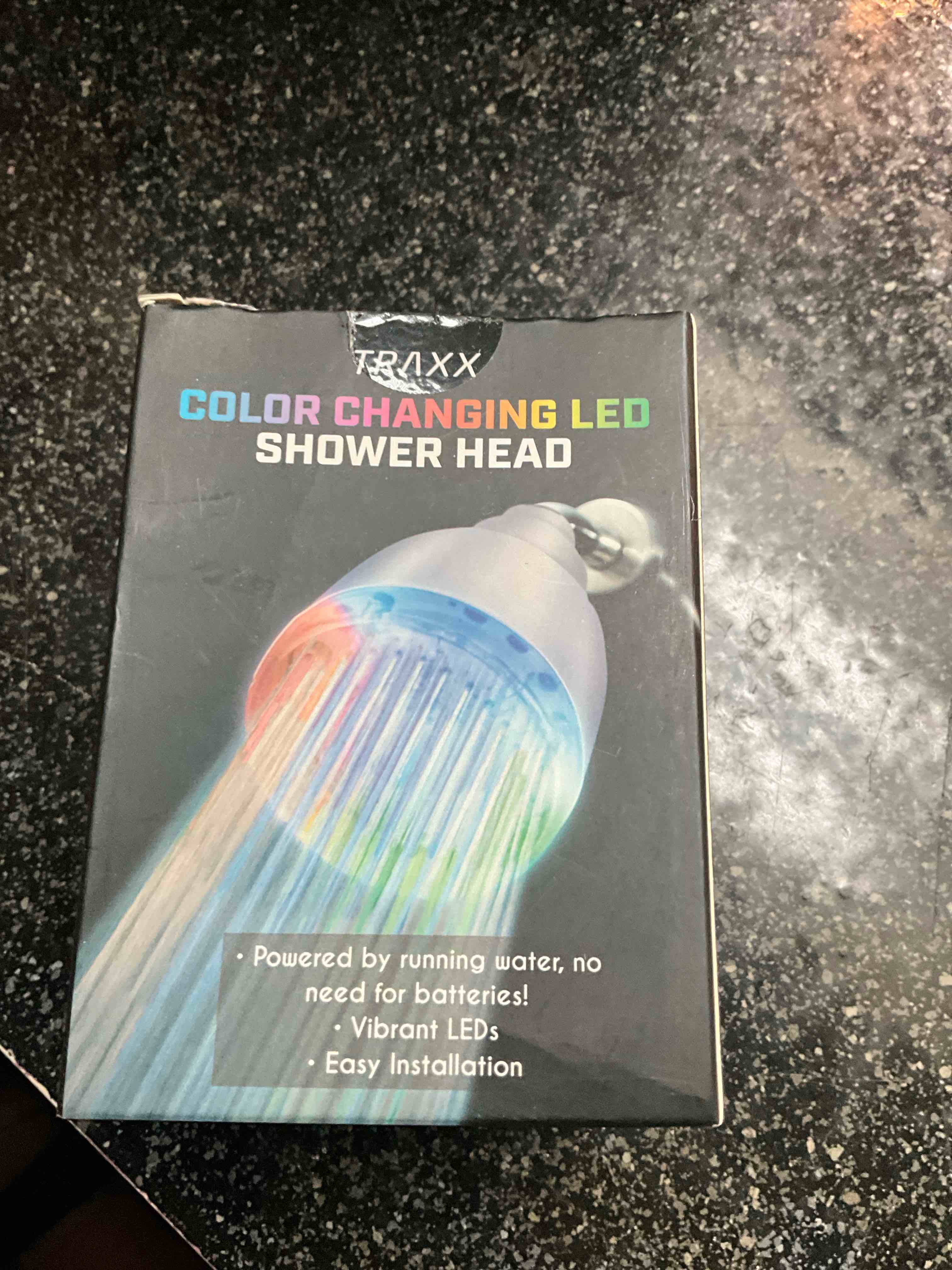 Traxx - Color Changing LED Shower Head - Powered by Running Water 