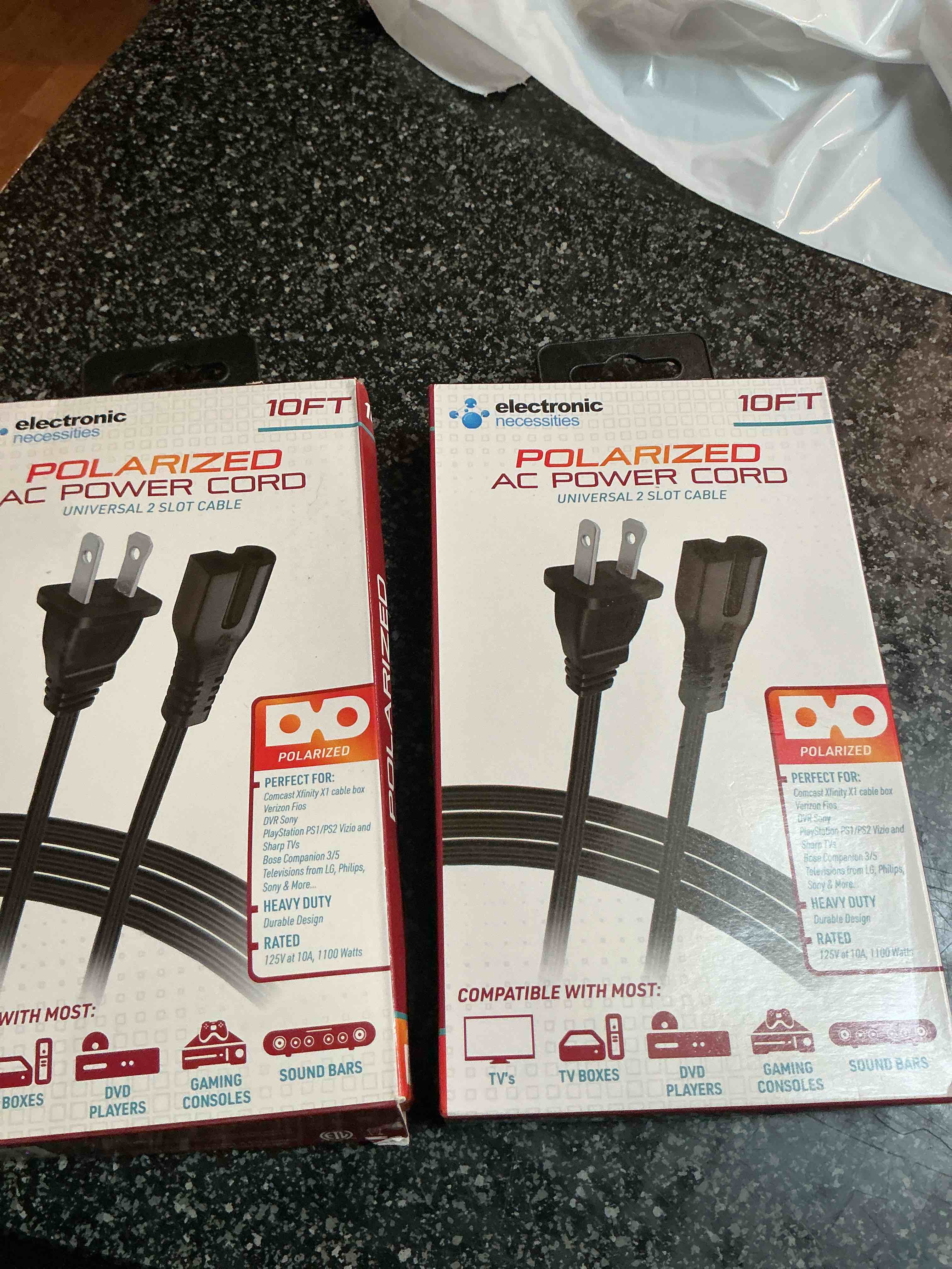 Electronic 10 Ft. Polarized AC Power Cord 10 Ft. 