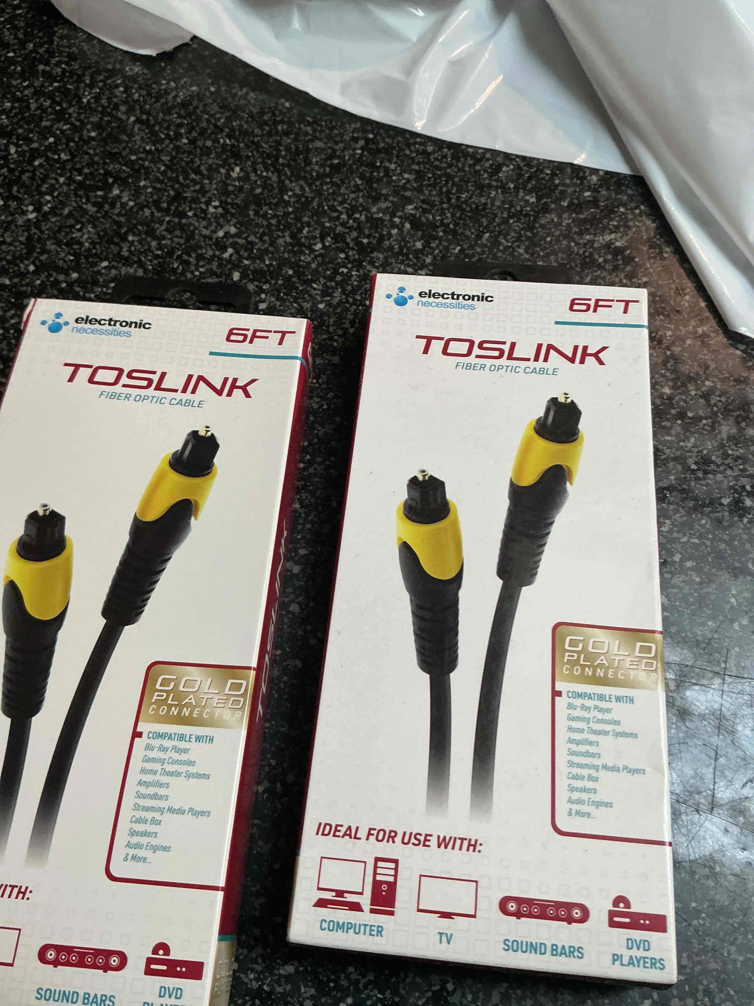 Electronic 6 Ft. Toslink Fiber Optic Cable 