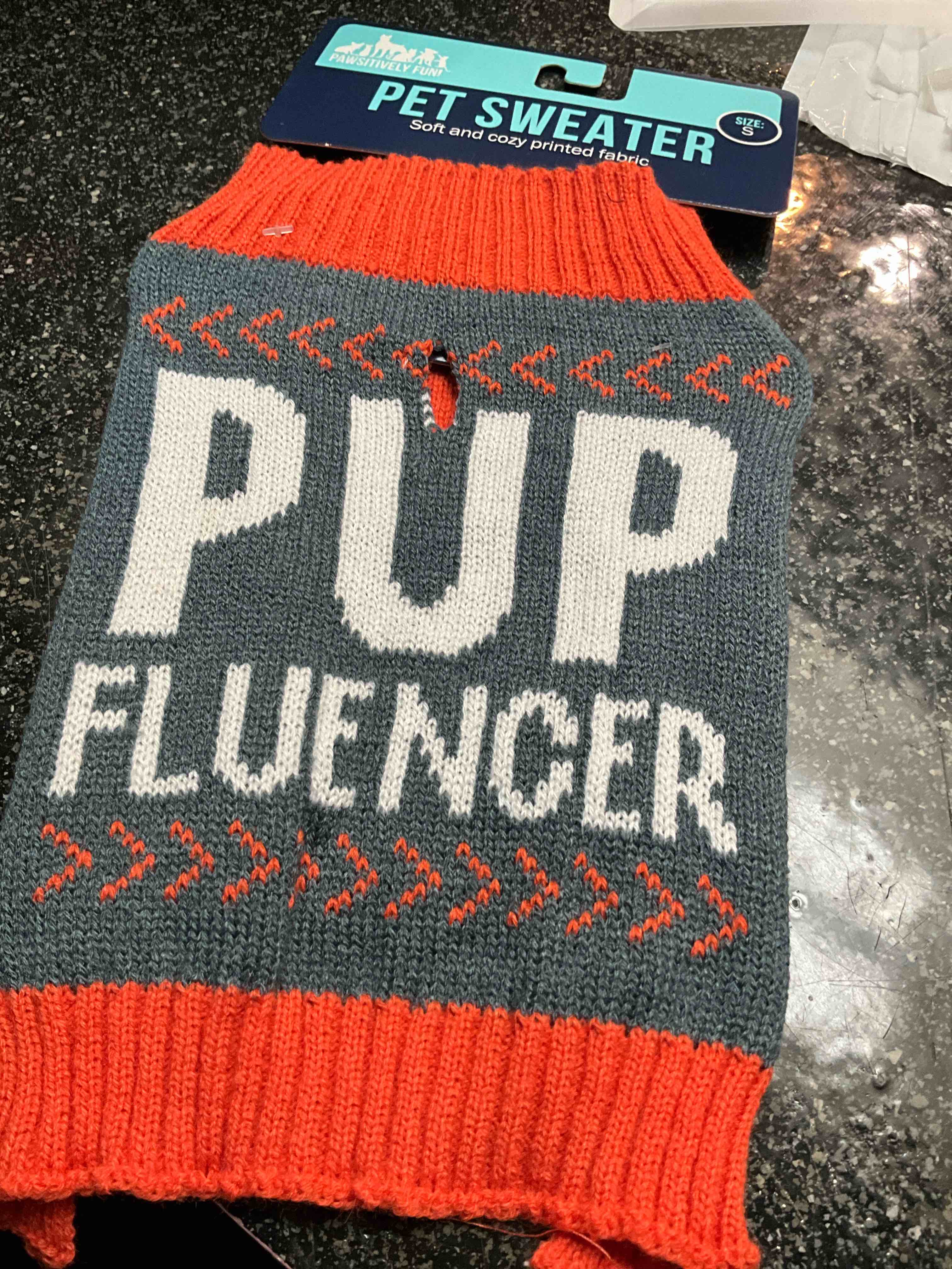 pawsitively fun - pet sweater - size - s