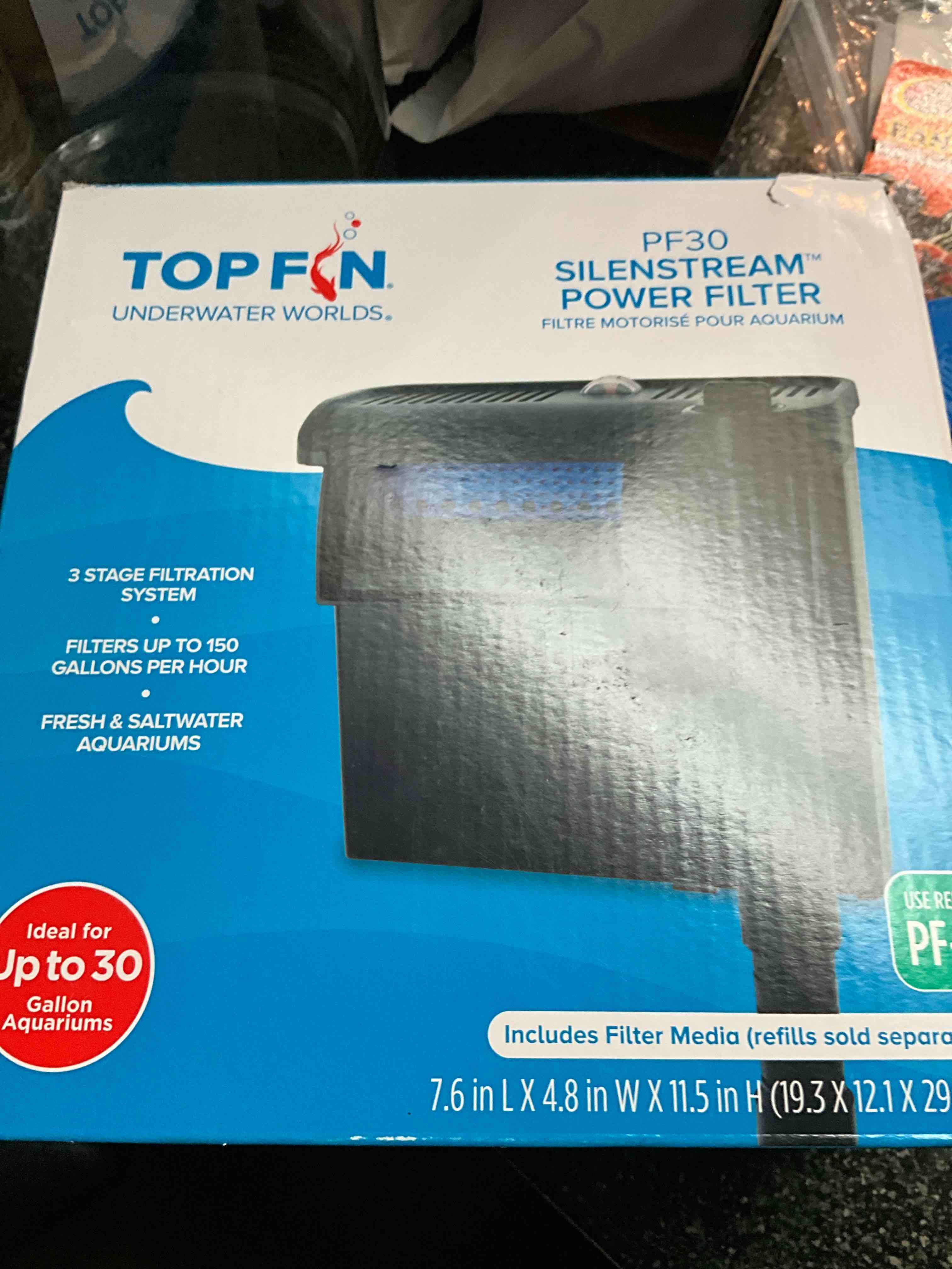 Top Fin - PF30 - Silenstream Power Filter - Ideal for up to 30 gallon Aquariums