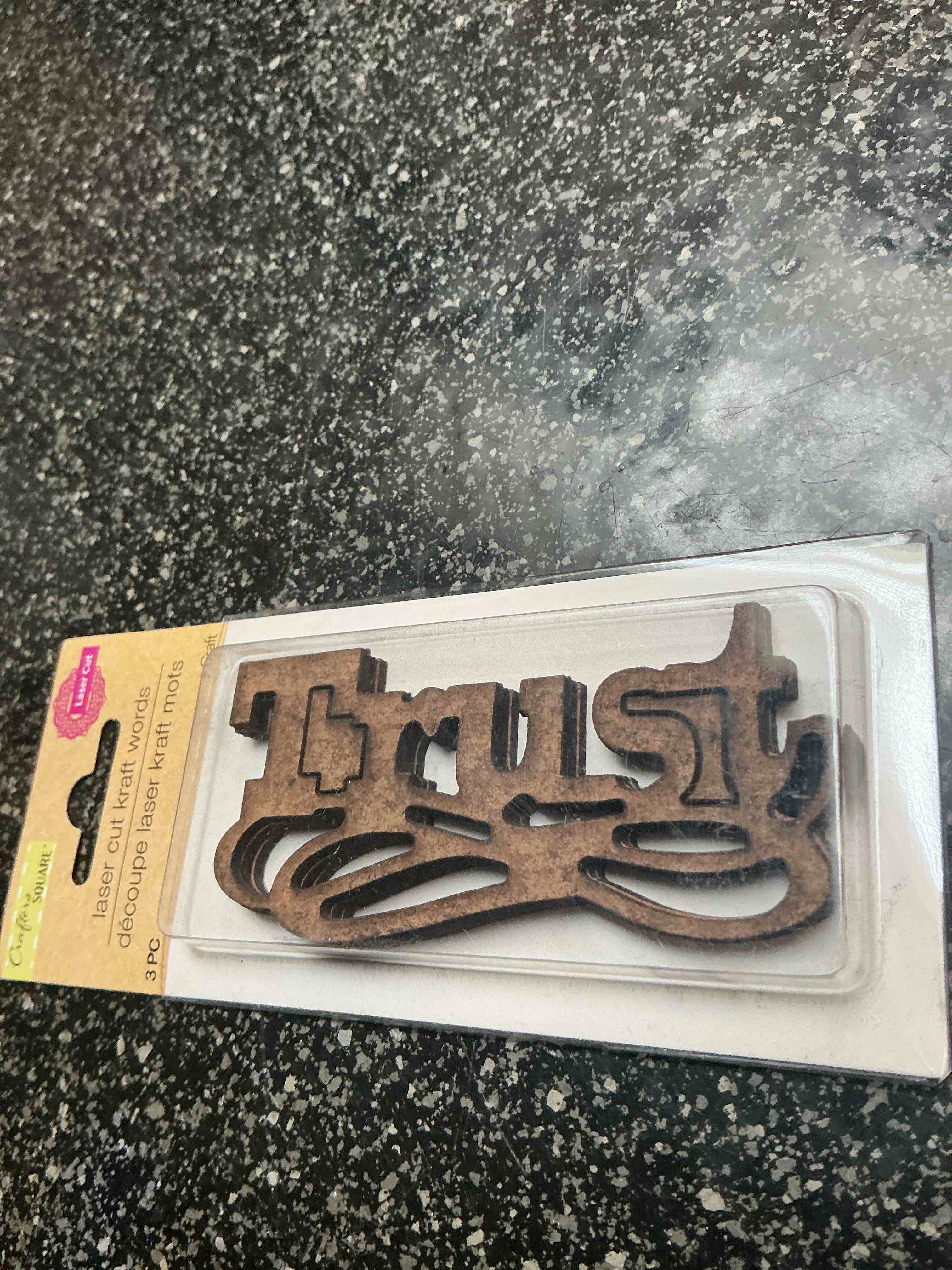 Crafters Square - Laser Cut Kraft Words - 3 pcs 