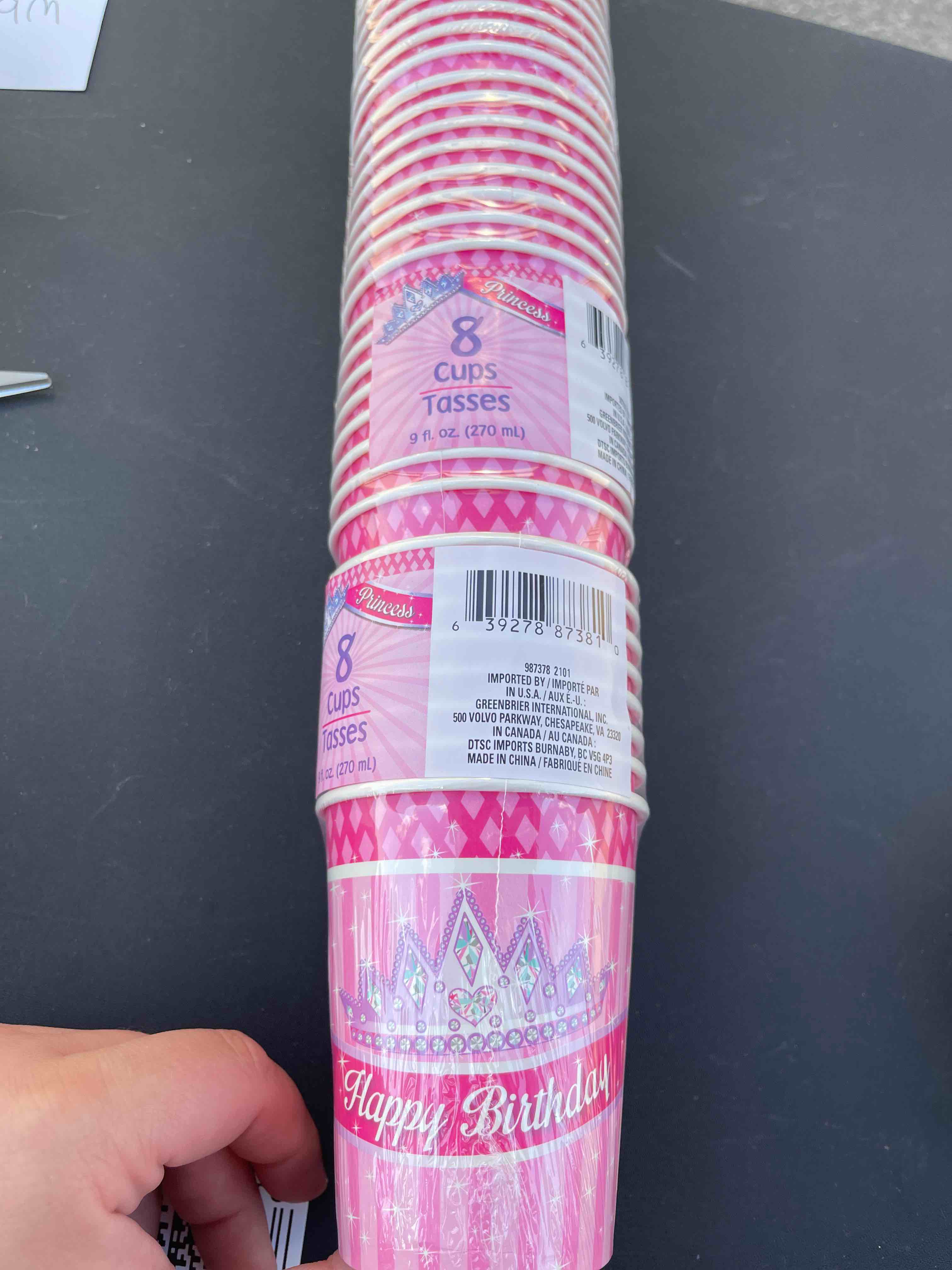 Happy Birthday Princess Tiara Party Supplies Cups