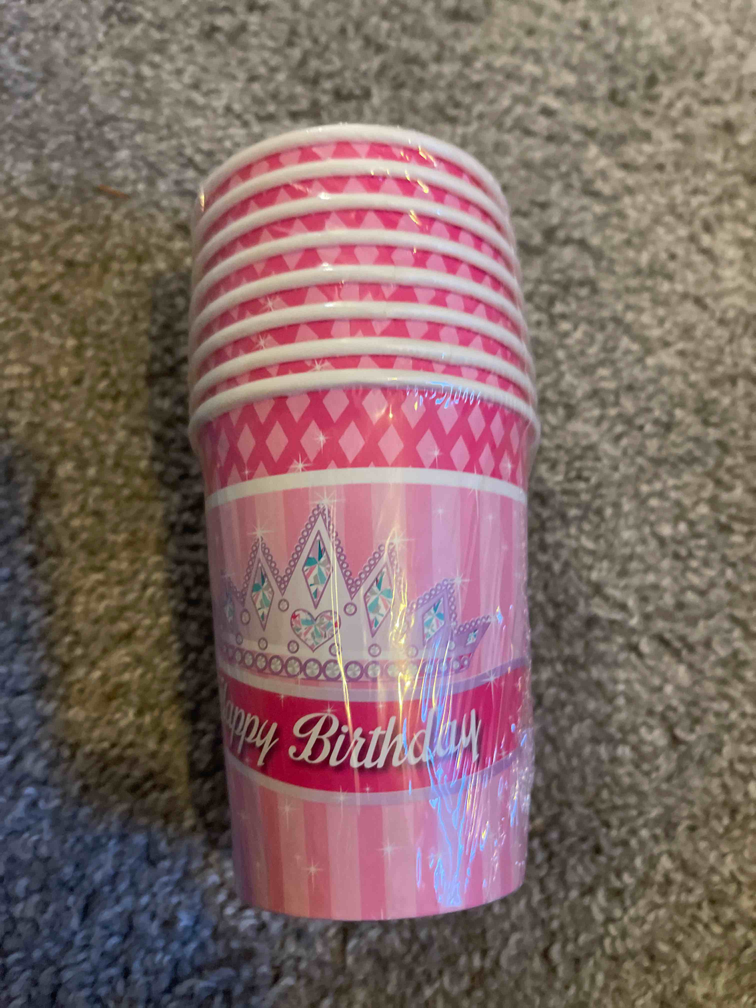Happy Birthday Princess Tiara Party Supply Cups