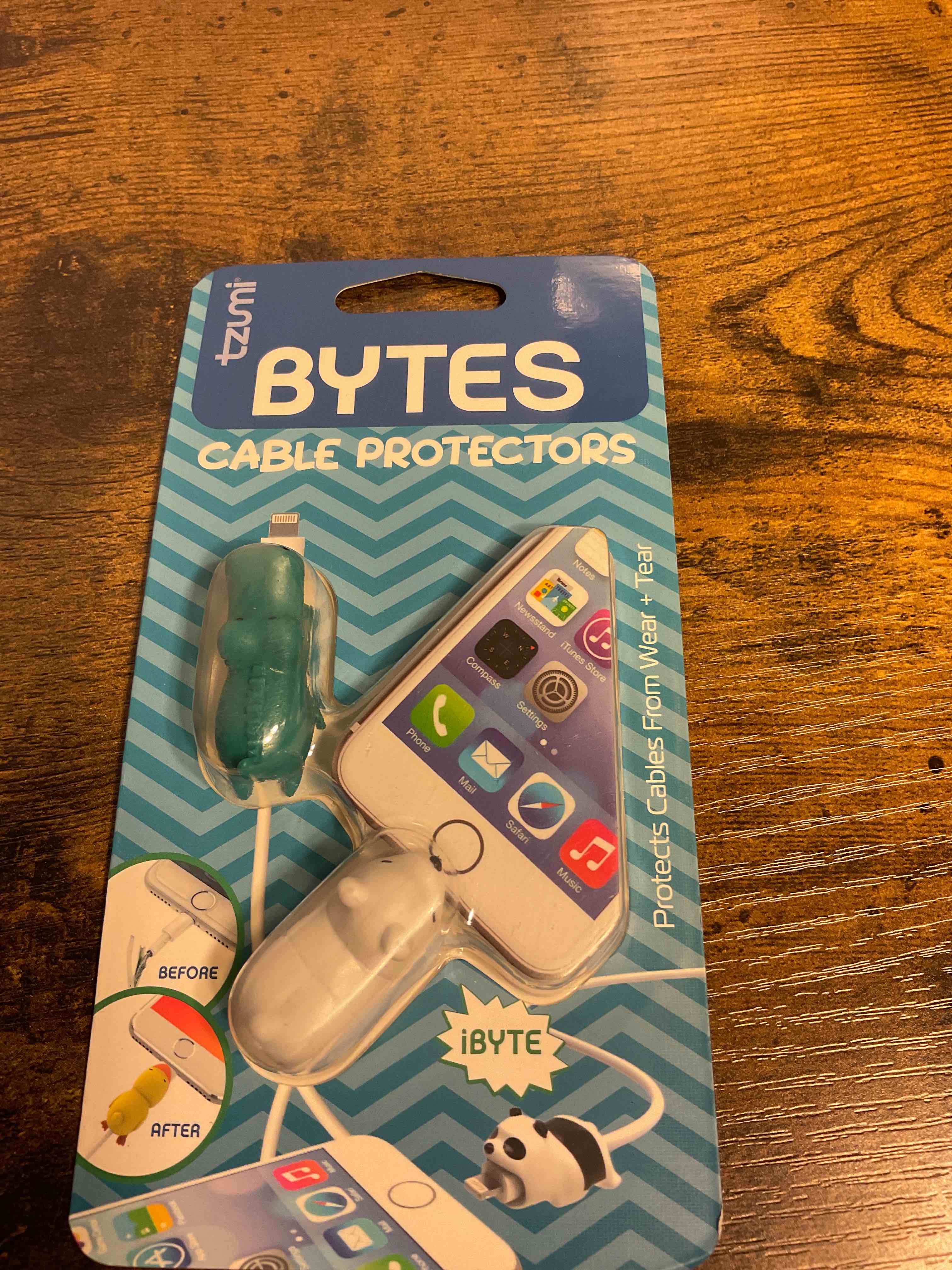 Tzumi Bytes Cable Protectors for iPhone/iPad USB Cable, Cute Animals Charging Cable Saver, Phone Accessory Protect USB Charger (Alligator and Polar Bear)