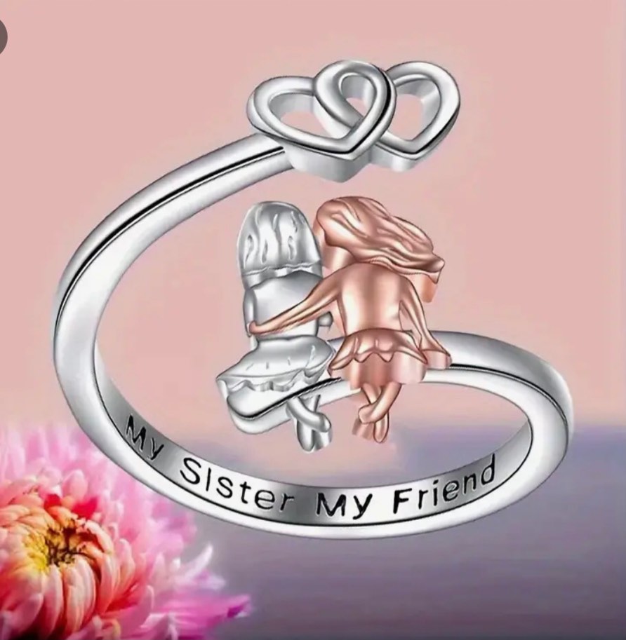 1 Open Ring, Fashionable and Simple Ring, Perfect Birthday Gift for Good Sisters and Friends, Graduation Gift, Back-to-School Gift