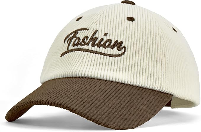 Sukeen Winter Baseball Caps with Adjustable Two-Tone Corduroy Hat for Women Men Fashion Warm Hat for Everyday Outdoor