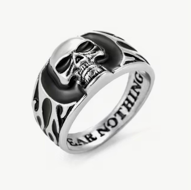 1/pcs Hip Hop Skull Head Ring Punk Gothic Rock Personality Jewelry Ring