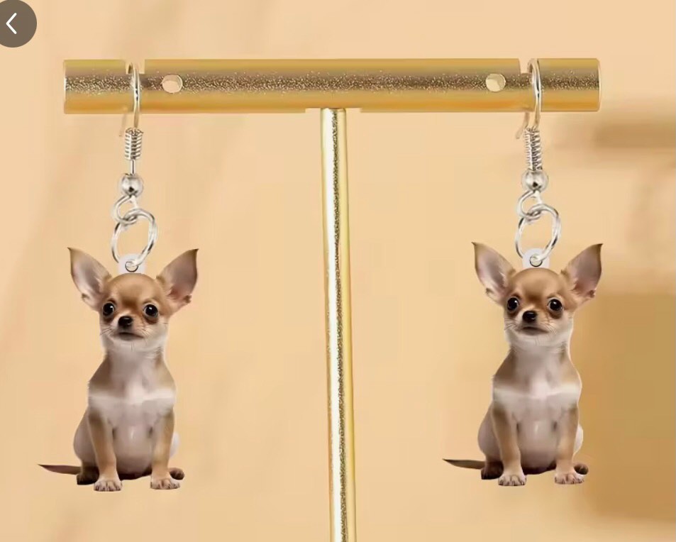 [Casual Chihuahua Dog Earrings] Charming Chihuahua Dog Acrylic Earrings - Boho Style, Perfect for Casual Attire & Parties, Great Gift Idea