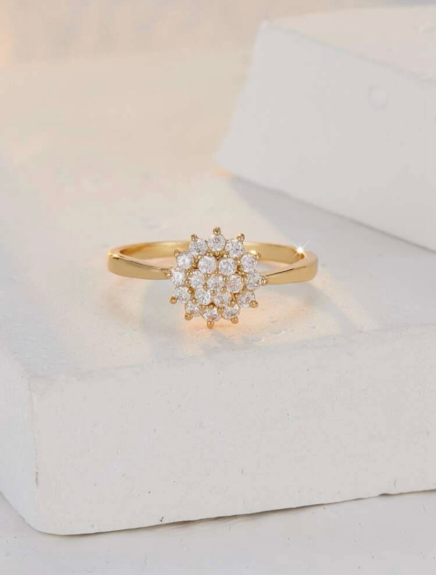 DOUBLE HALO GOLD RING (Size 8)