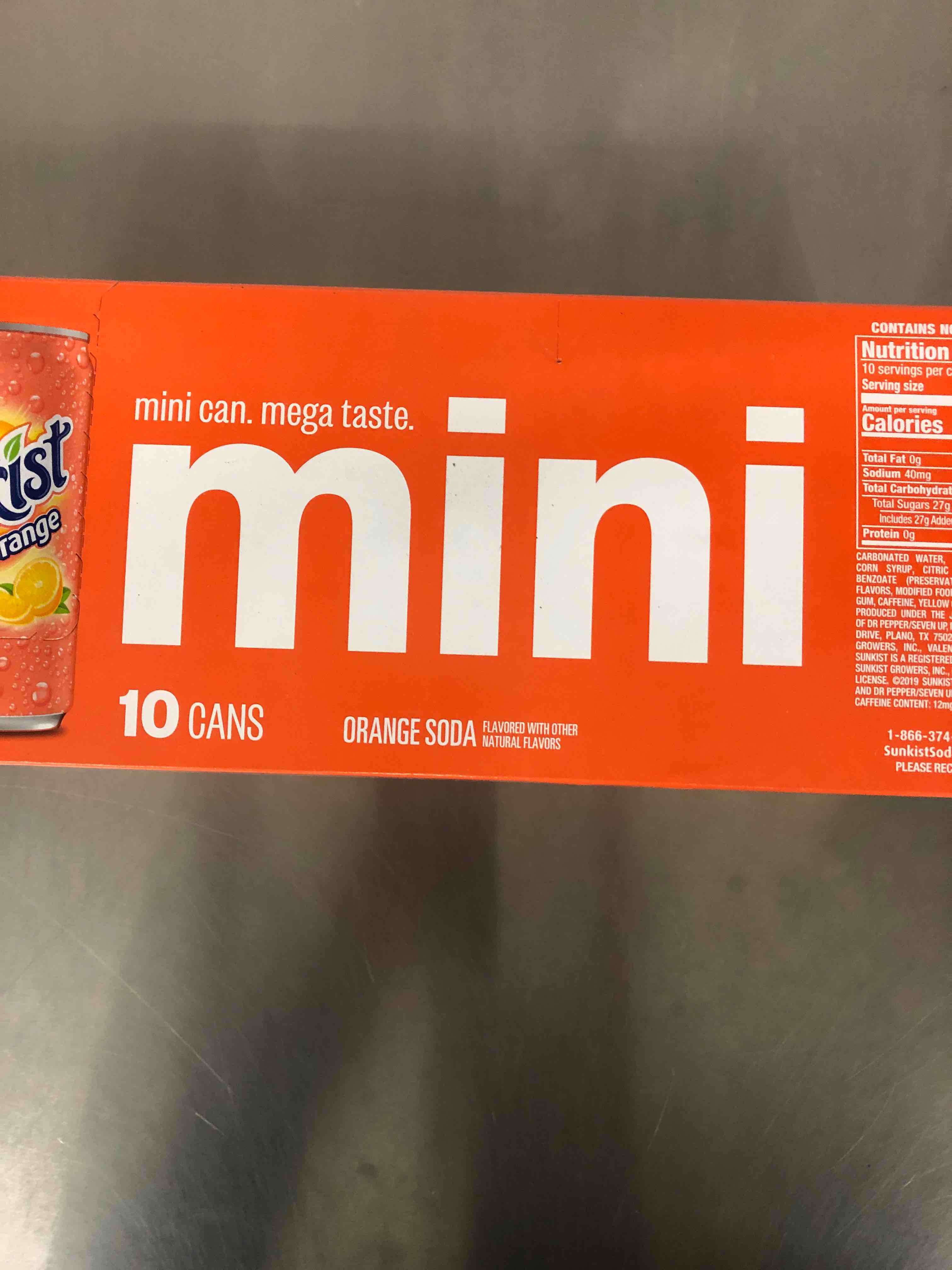 Sunkist Orange Mini Cans (Pack of 10)