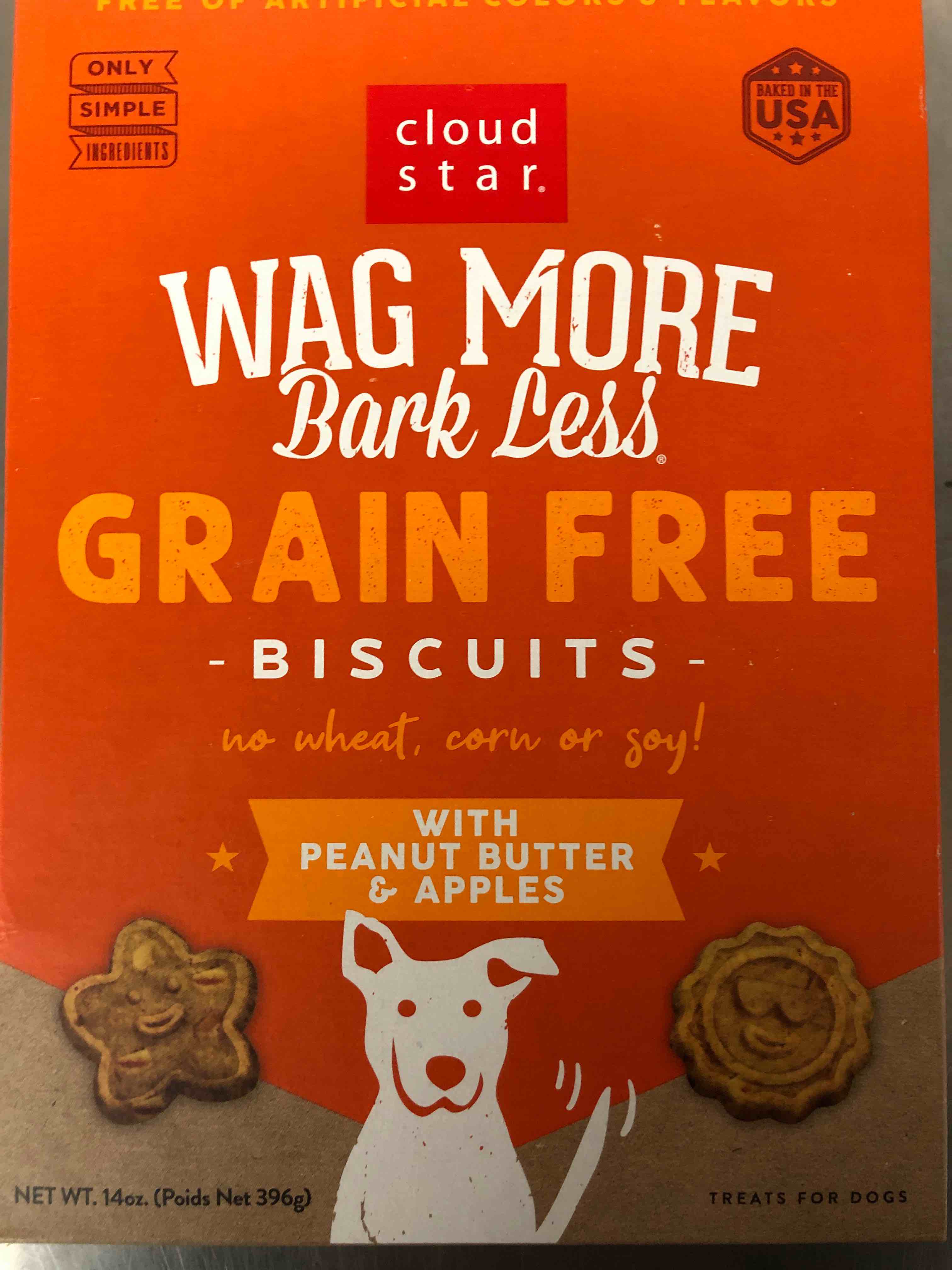 Wag More Bark Less Grainfree Biscuits With Peanut Butter and Apples 14Oz