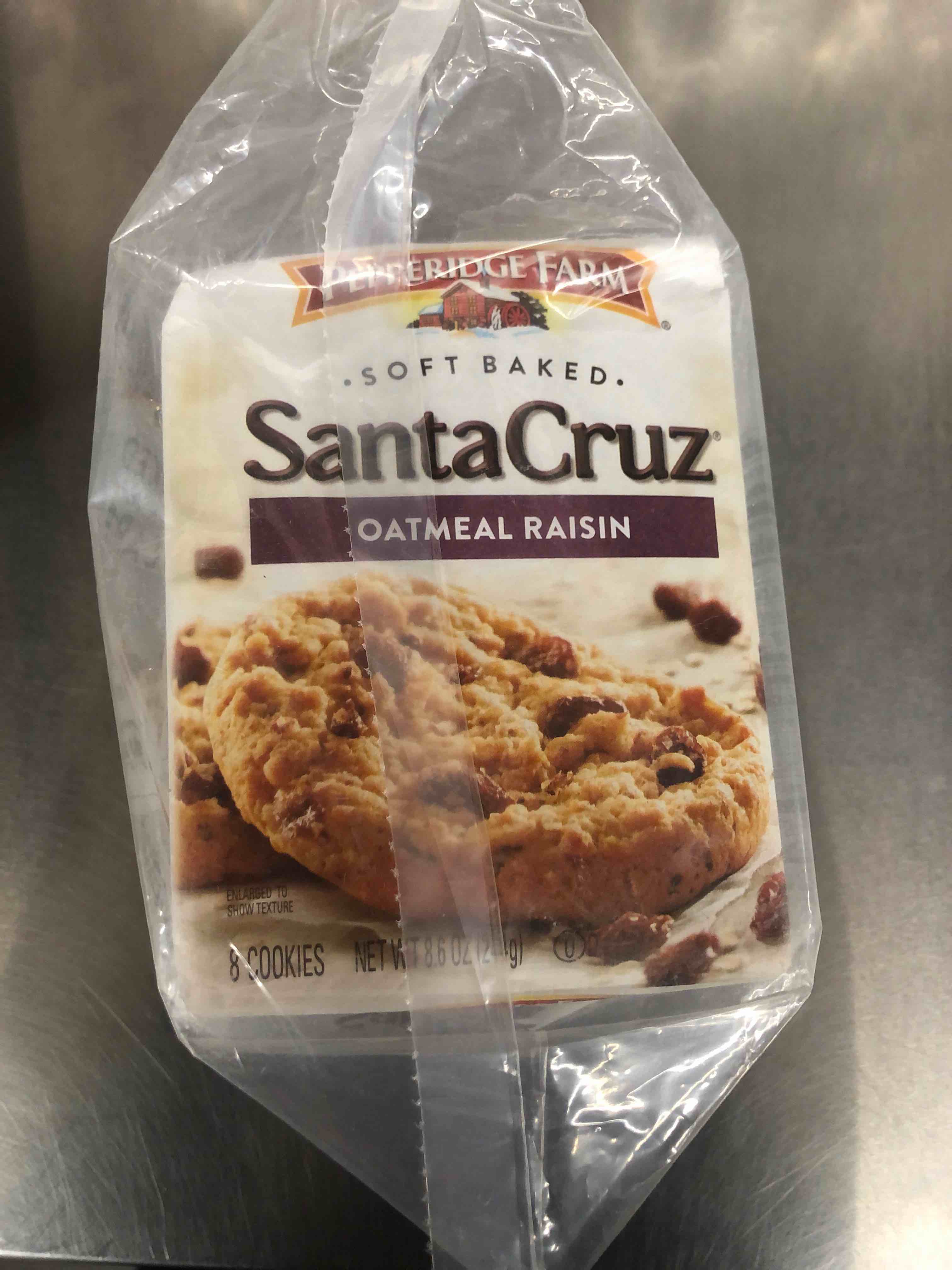 Pepperidge farms Santa Cruz oatmeal raisin 8.6 Oz pack of 2