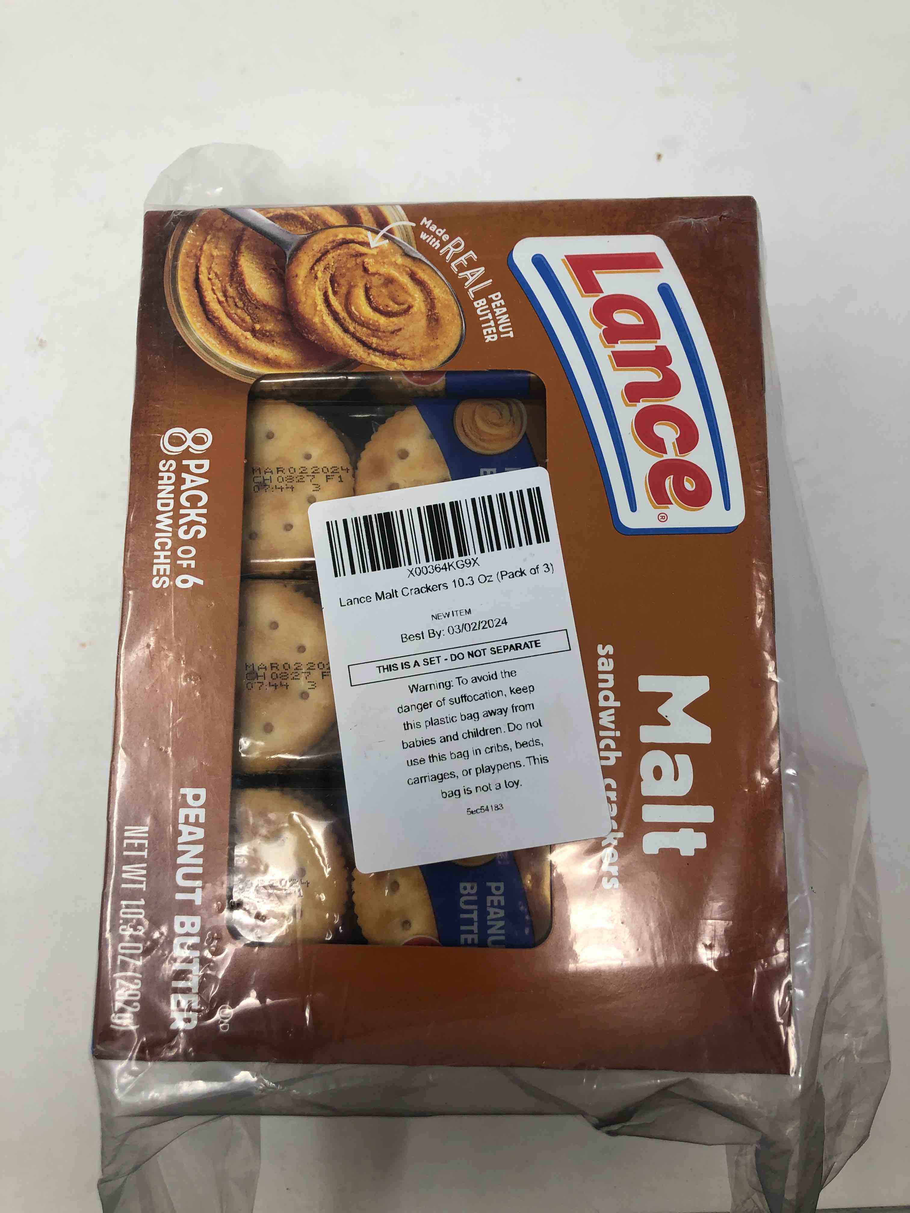 Lance Malt Crackers 10.3 Oz. (pack of 3)