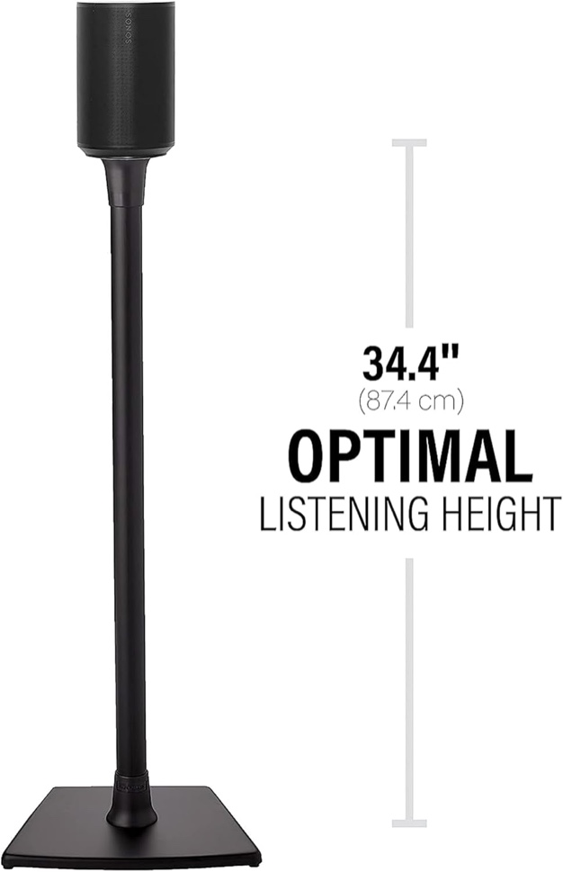 Sanus Wireless Speaker Stand for Sonos Era 100™ - Pair (Black) |, Perfect Stand Setup for Easy and Secure Mounting of New Sonos Era 100™ Speakers - OSSE12-B2