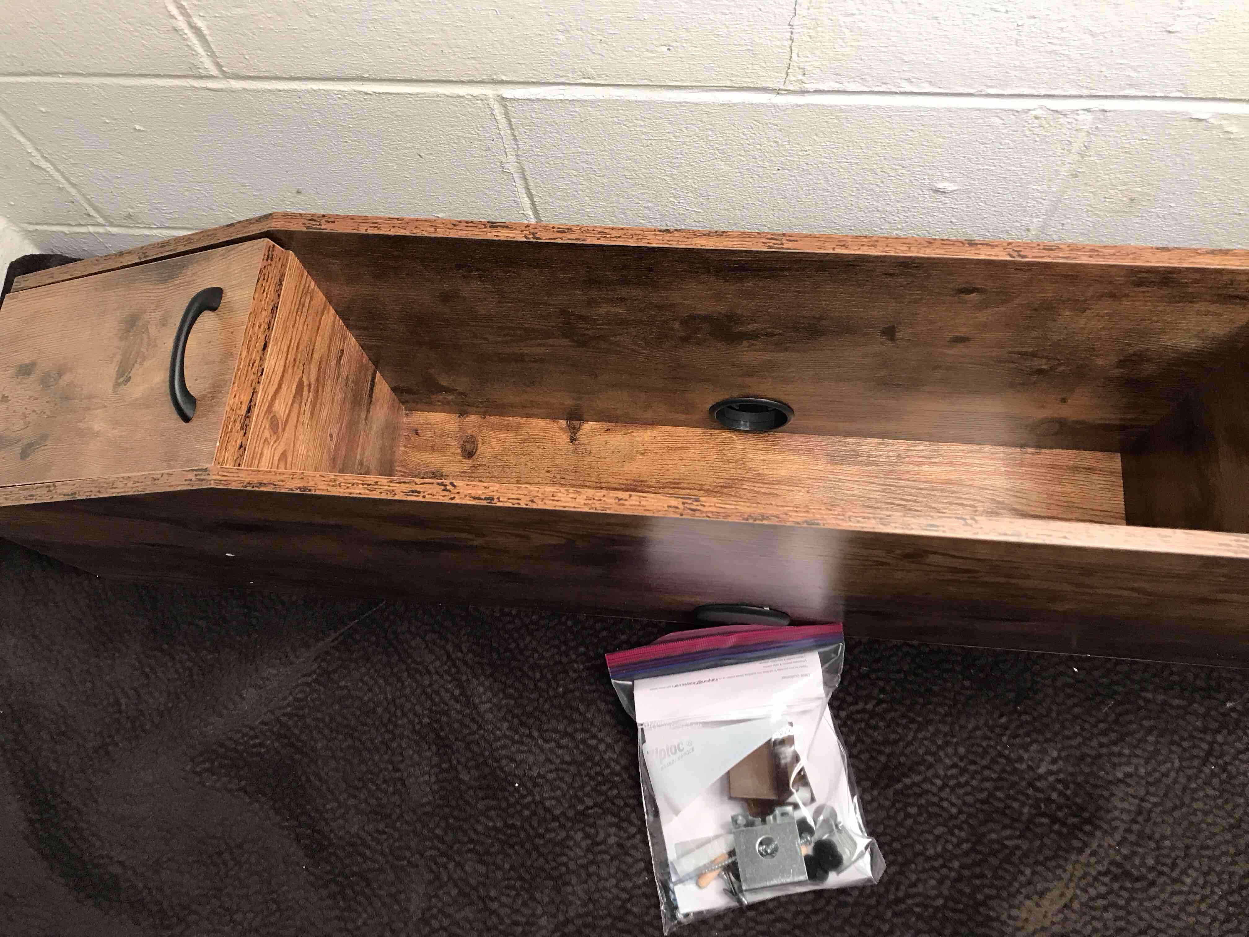 Floating TV Stand with LED Lights Power Outlet, 59" Floating Entertainment Center with Storage Shelf for Living Room and Bedroom, Floating TV Shelf for Cable Box Audio Video, Rustic Brown