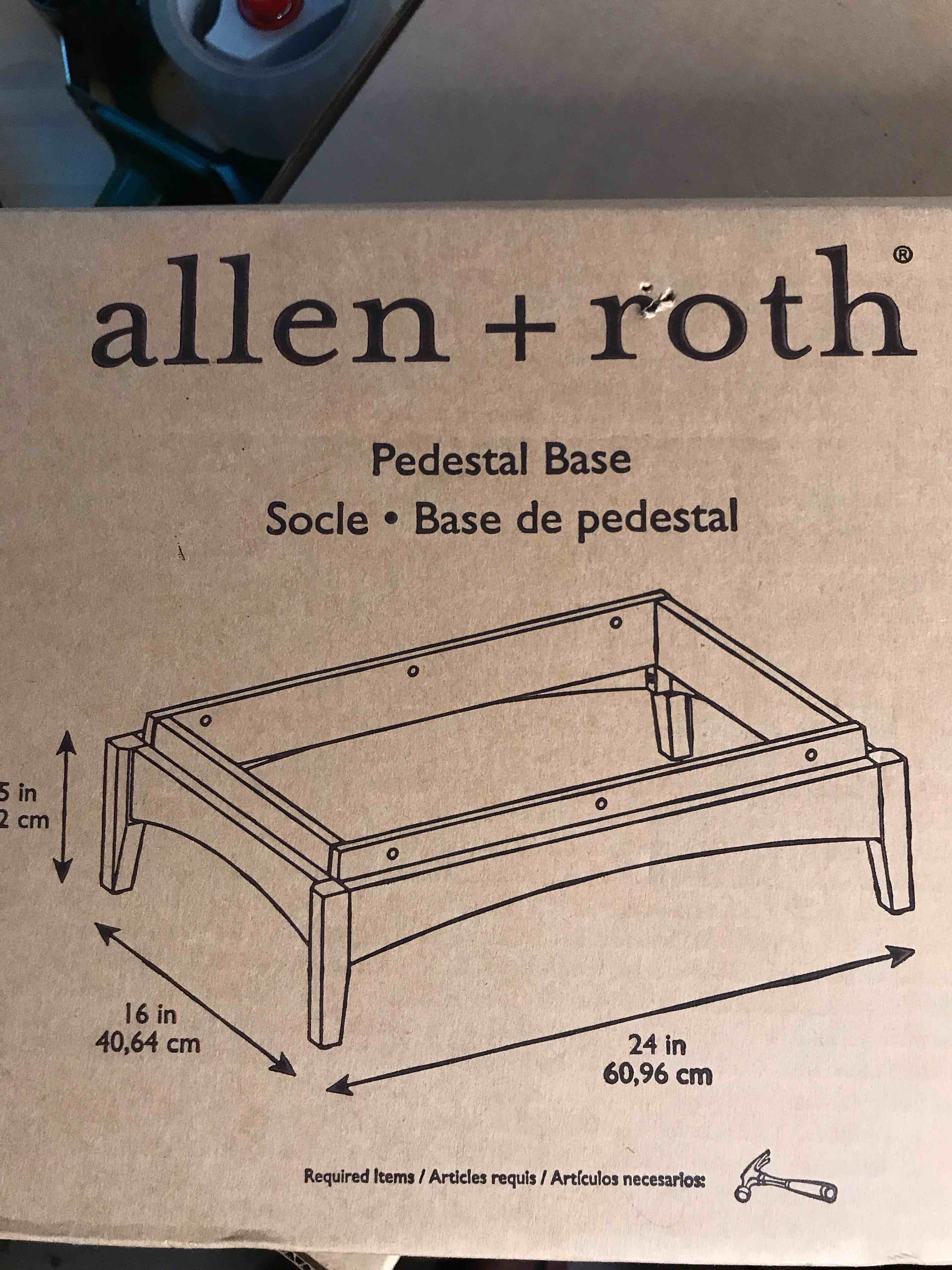 allen + roth 24-in W x 16-in D x 6-in H Antique Gray Wood Closet Pedestal Base